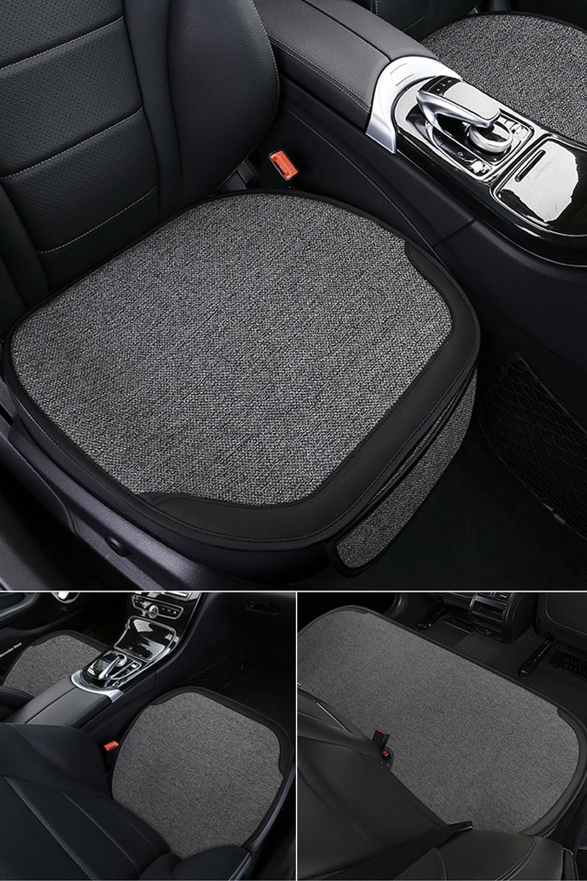 GM-DESIGN Linen Car Seat Cushion 3 Seat - Front Rear Car Seat