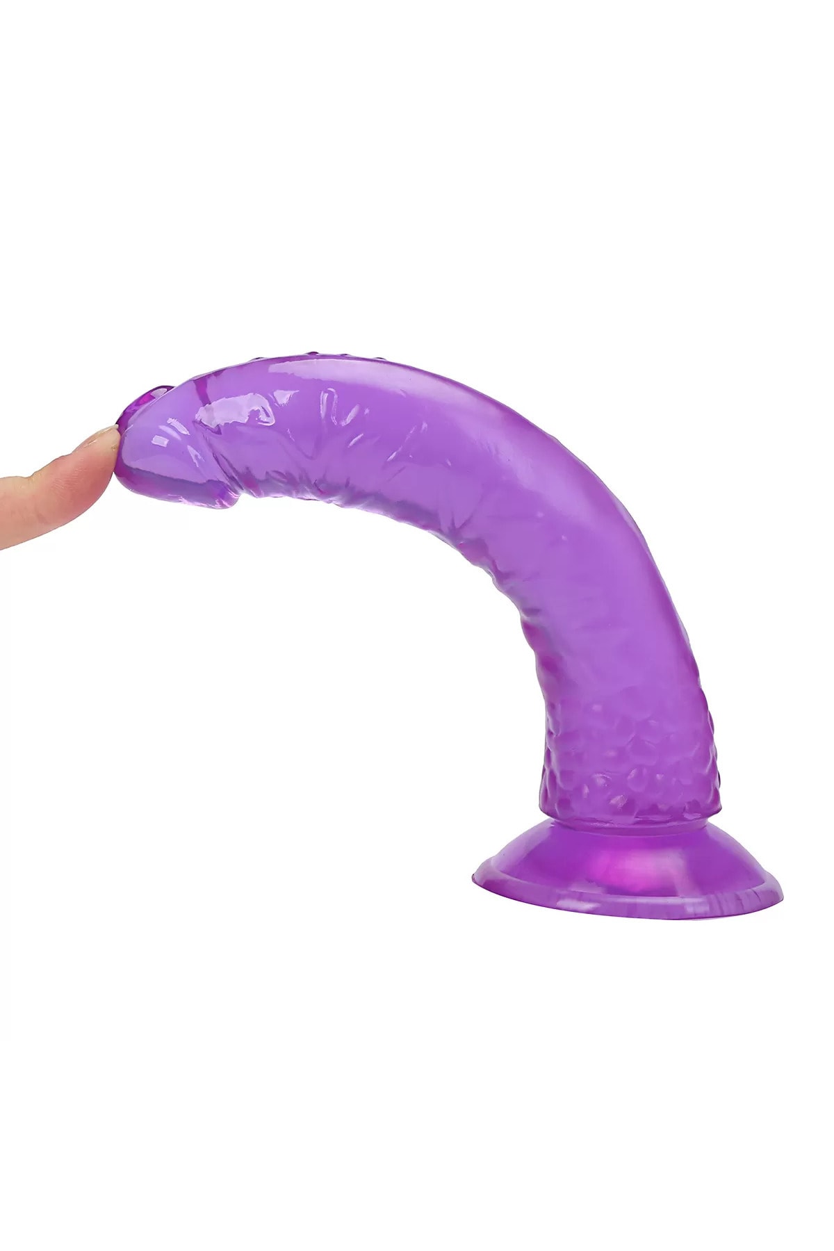 Dildo Jel Dokulu Testissiz Yumuşak Penis 20 CM - Purple 2