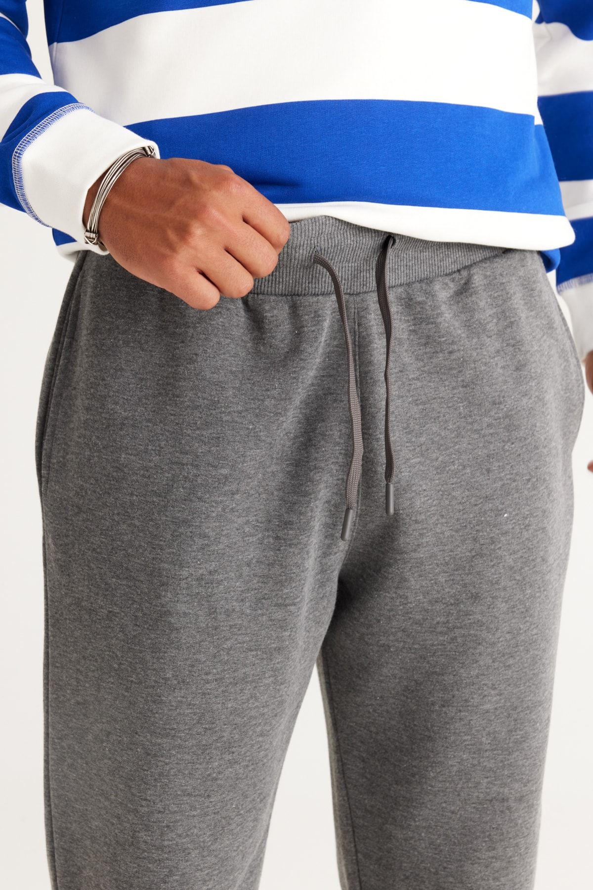 AC&Co / Altınyıldız Classics Men's Anthracite-Melange Standard Fit Regular  Cut Comfortable Cotton Sweatpants with Side Pockets - Trendyol