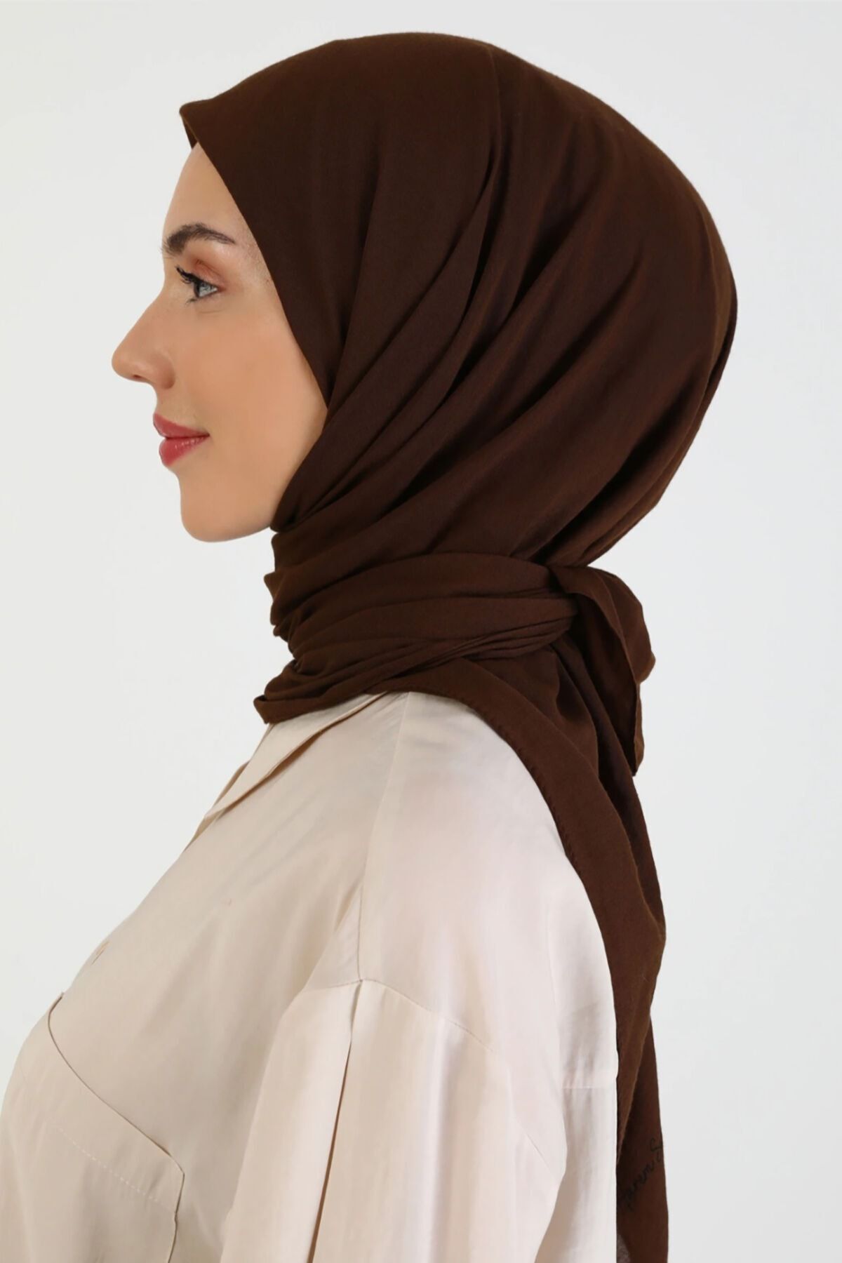 ŞURA ŞAL amor series cotton bitter brown scarf - Trendyol