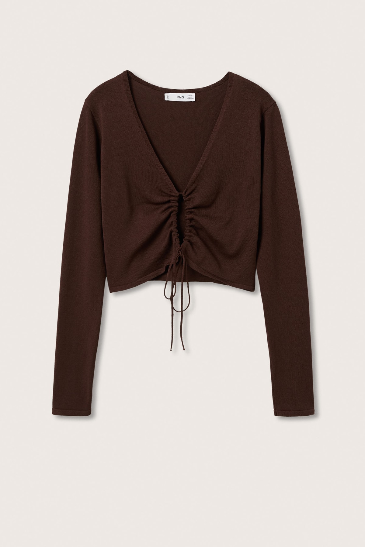 بافت و پلیور زنانه قهوه ای منگوMANGO | 27075770_1 اورجینال - تصویر 3