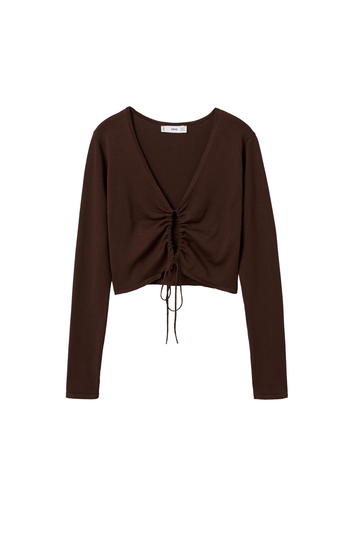 بافت و پلیور زنانه قهوه ای منگوMANGO | 27075770_1 اورجینال - تصویر 4