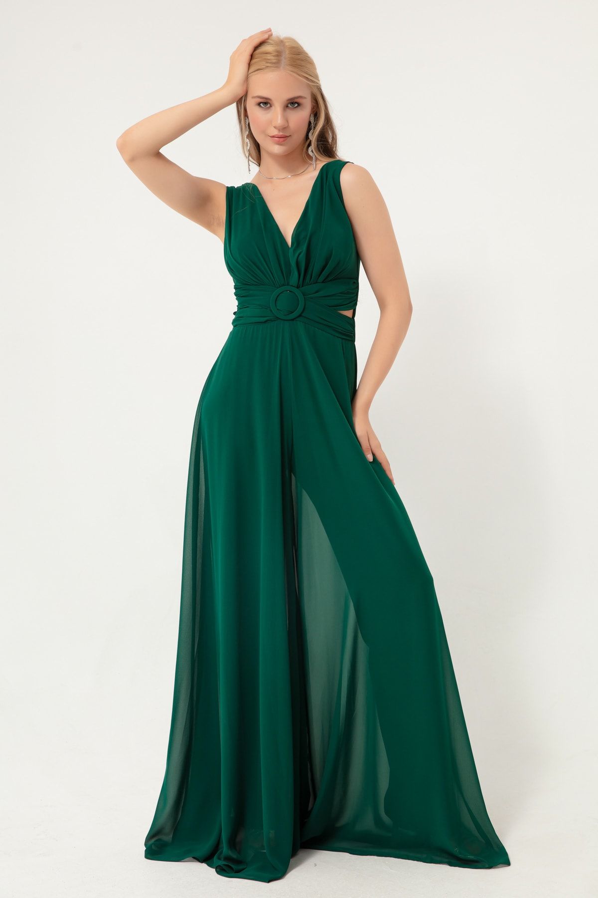 Green hotsell evening jumpsuit