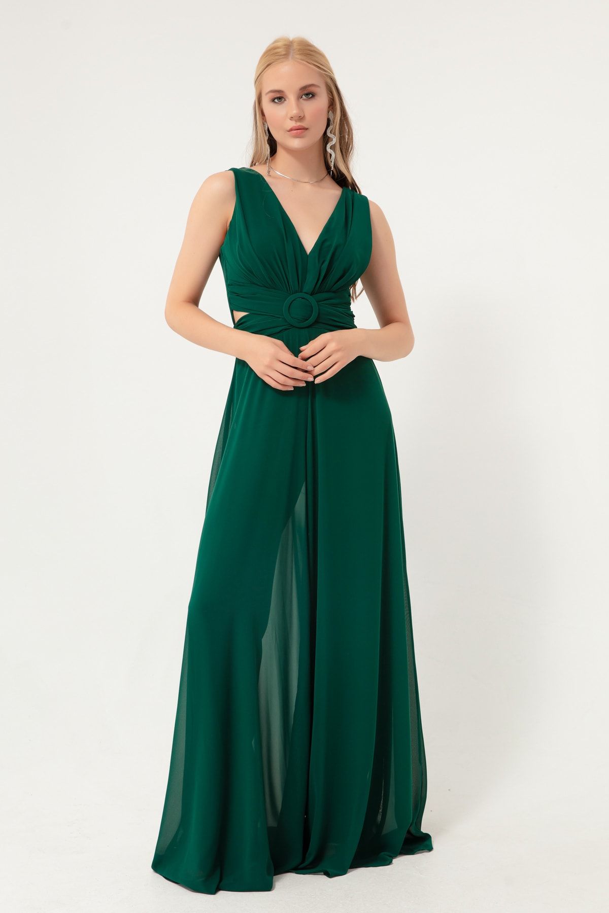 Green clearance evening jumpsuit