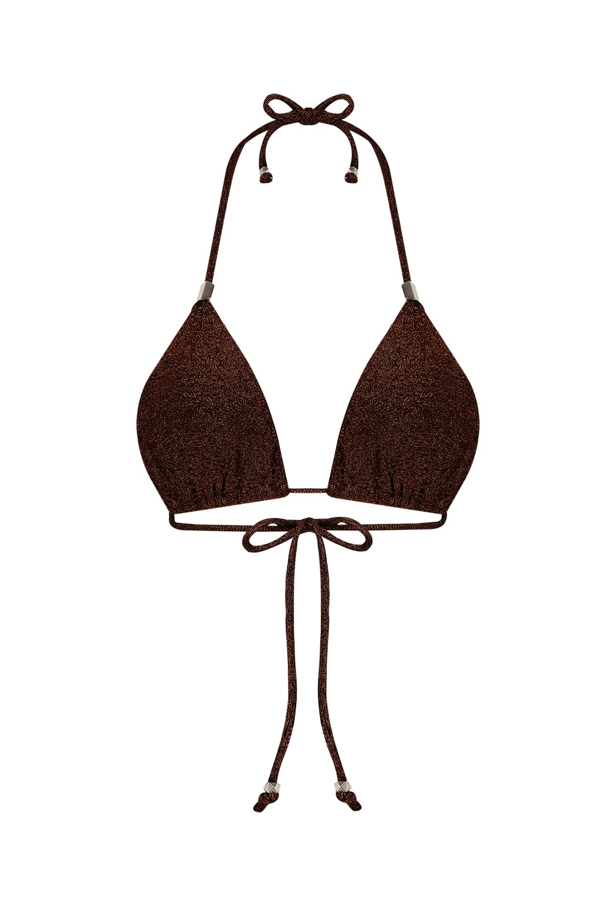 Sista Shei Simli İpli Bikini Üst / Bronz