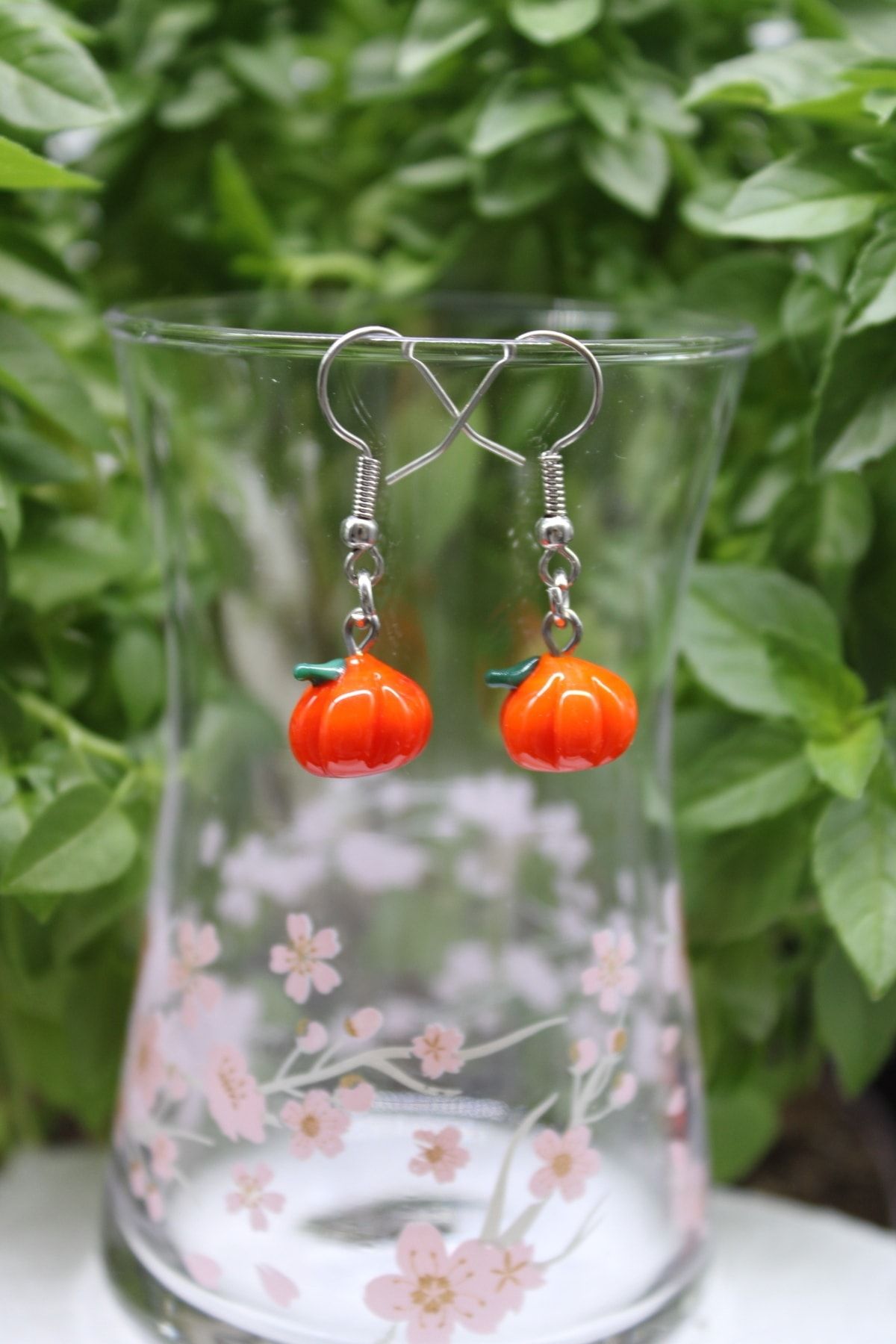 Dark orange earrings store