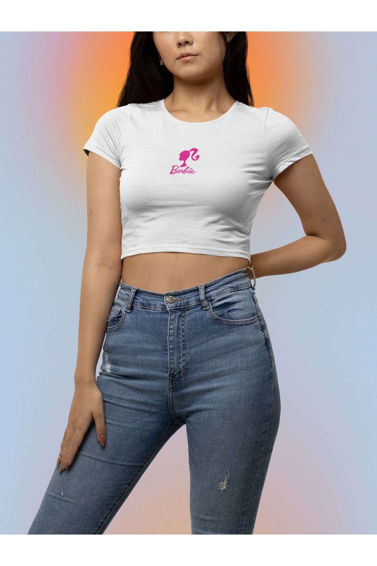 Fuddy Moda Back Printed Barbie Crop Top Malibu Beach Barbie Los