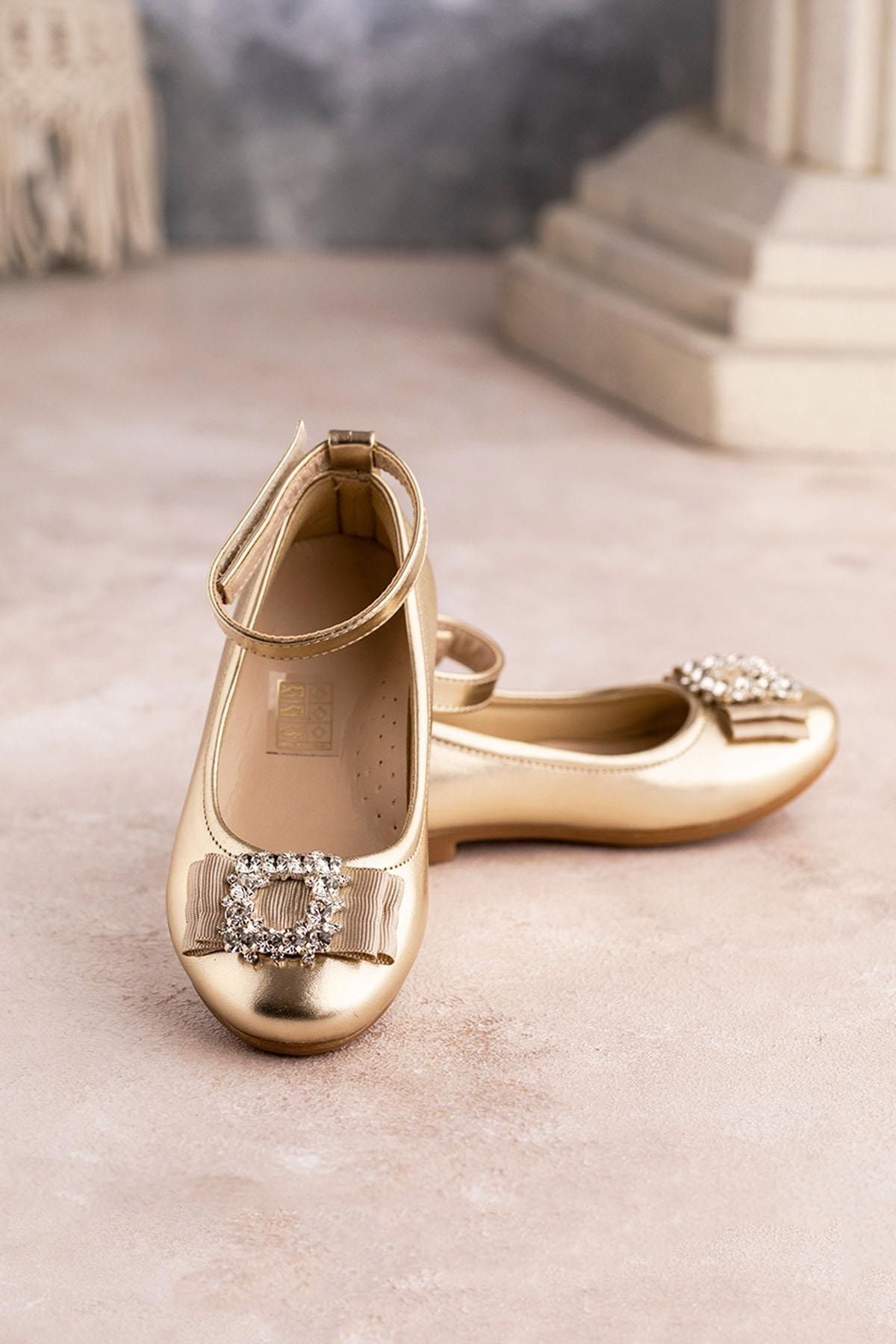 Vuddy Ballerina Flats Gold colored Flat Trendyol