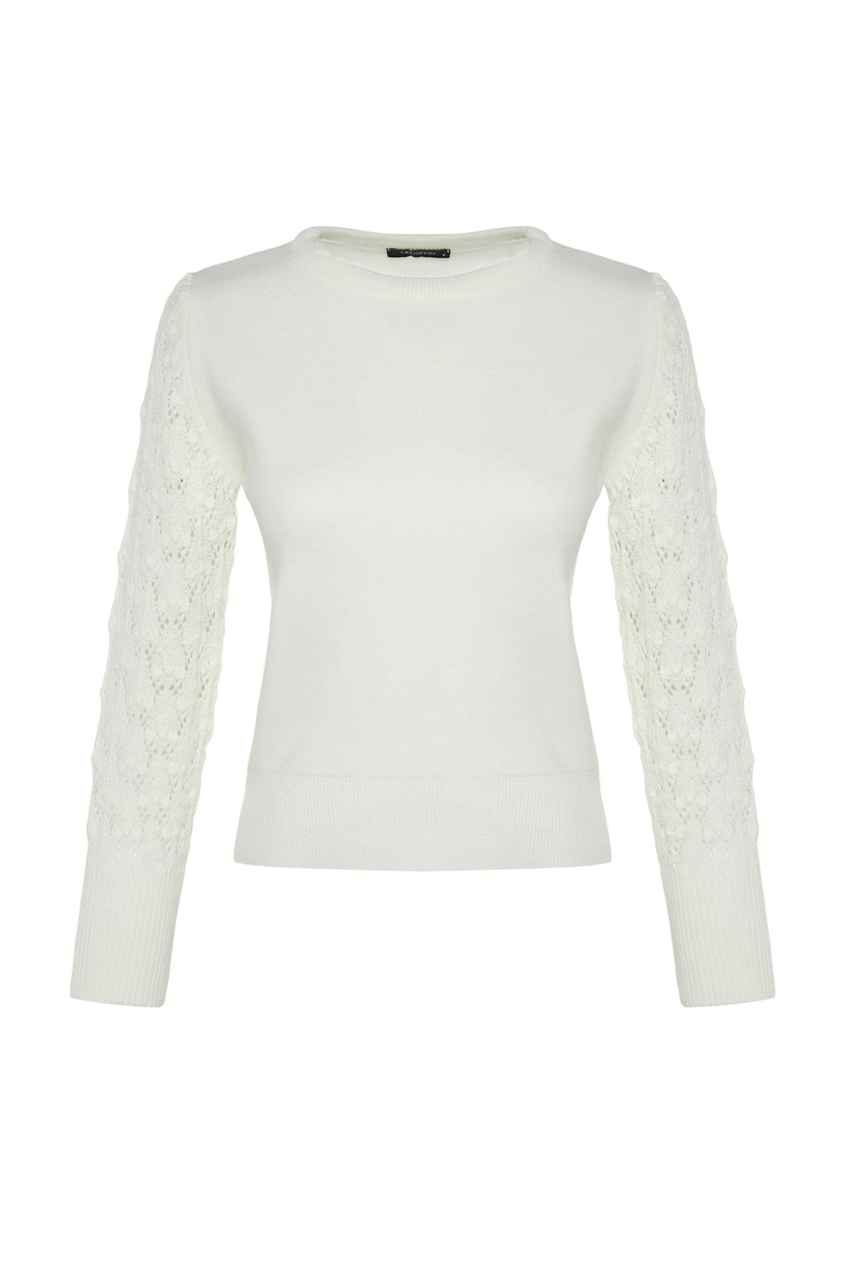 Trendyol Collection-Durchbrochener Strickpullover in Ecru - Perforiert, TWOAW22KZ1422 6