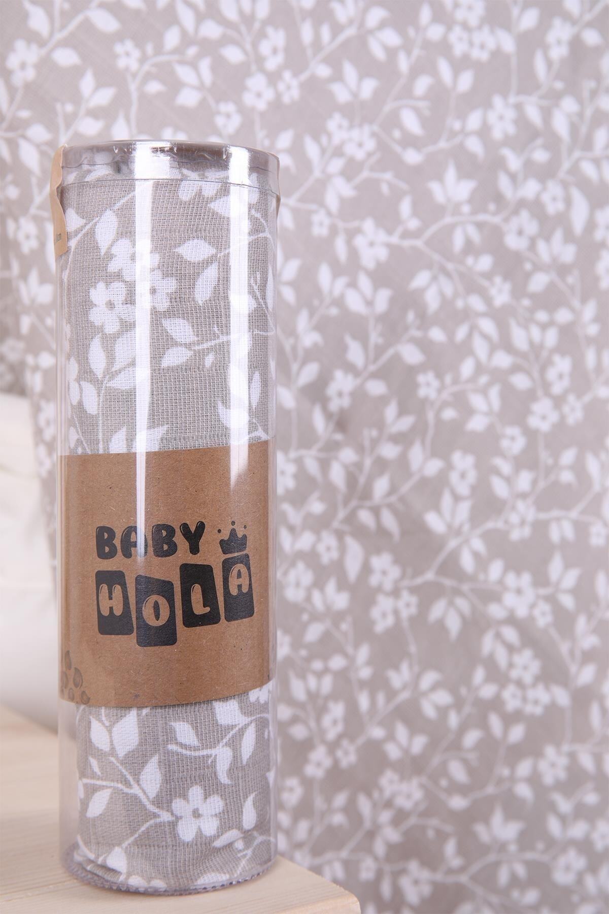 Babyhola Müslin Örtü 80x80cm Yaprak Desen Organik Hediyelik Emzirme Alt Açma Yenidoğan Puset Örtüsü fotoğrafı 2 (önizleme)