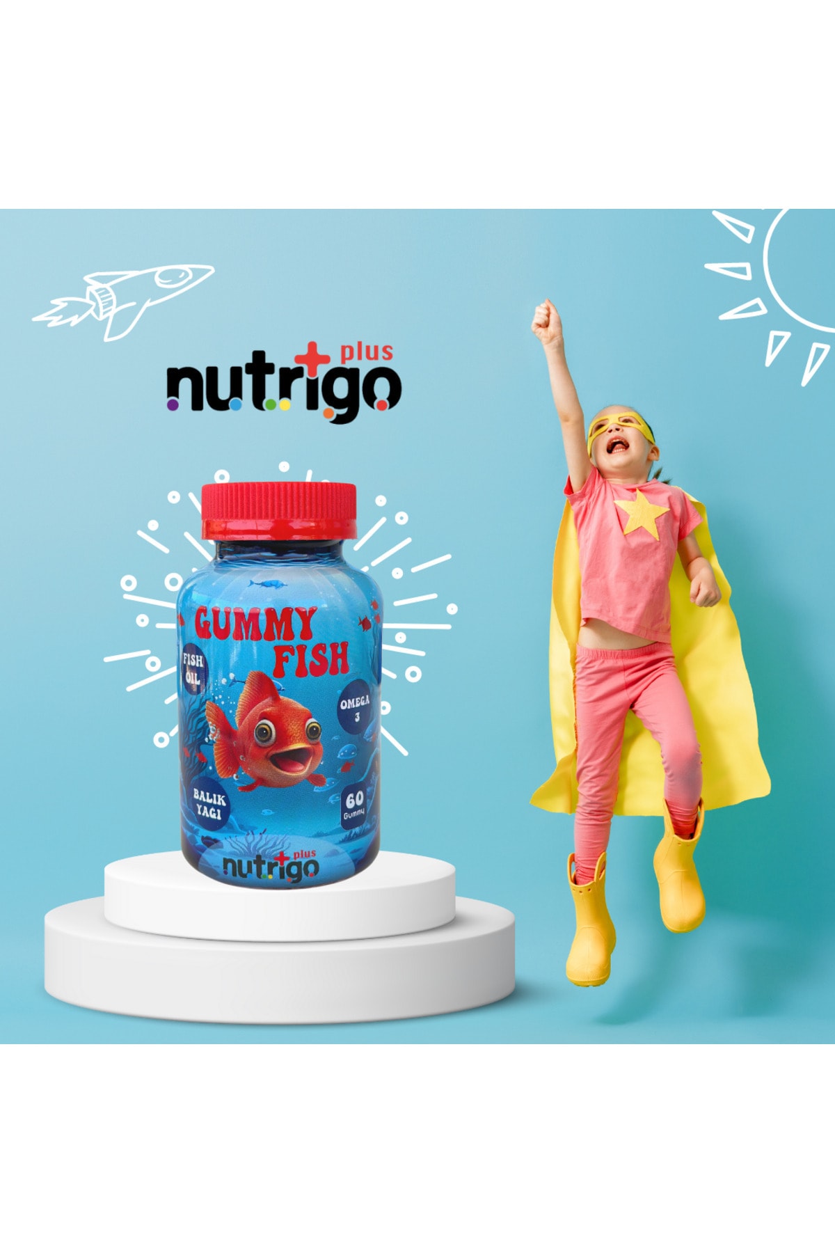 nutrigo Omega3 Gummy Fish Oil Plus Gummy Balık Yağı 60 Adet Gummies