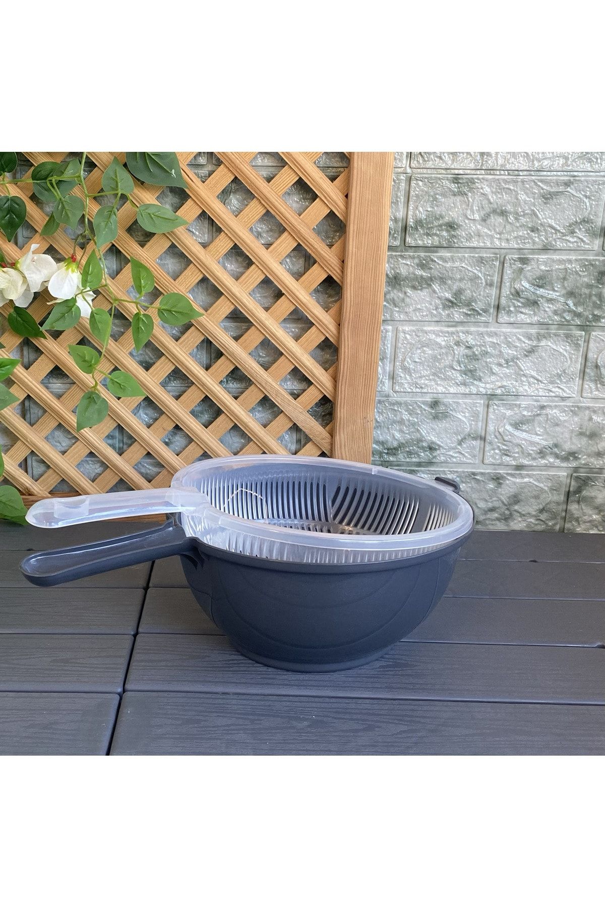 Ger ektrend Plastic 2 Layer Multi Purpose Pasta Rice Strainer