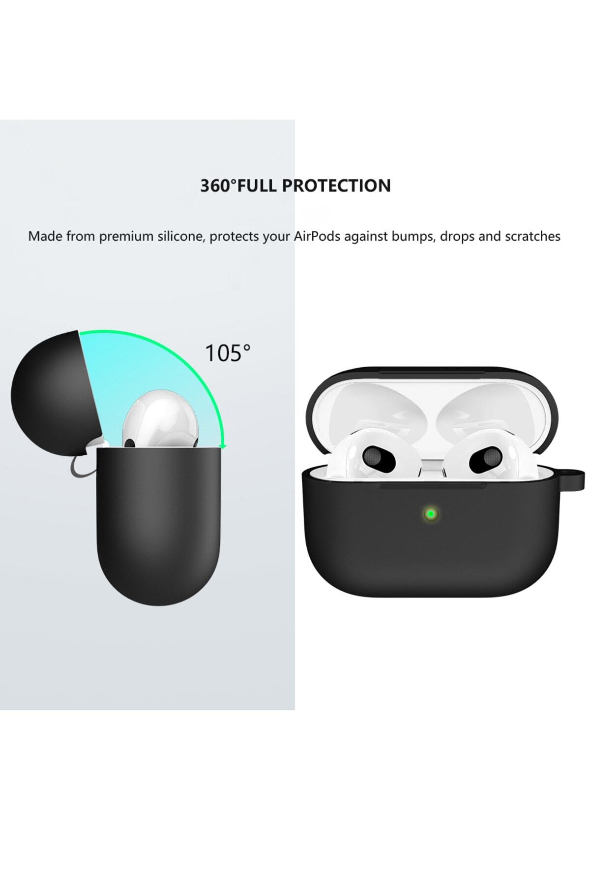 Airpods 3. Nesil Uyumlu Silikon Kılıf Yumuşak 360 Koruma 3