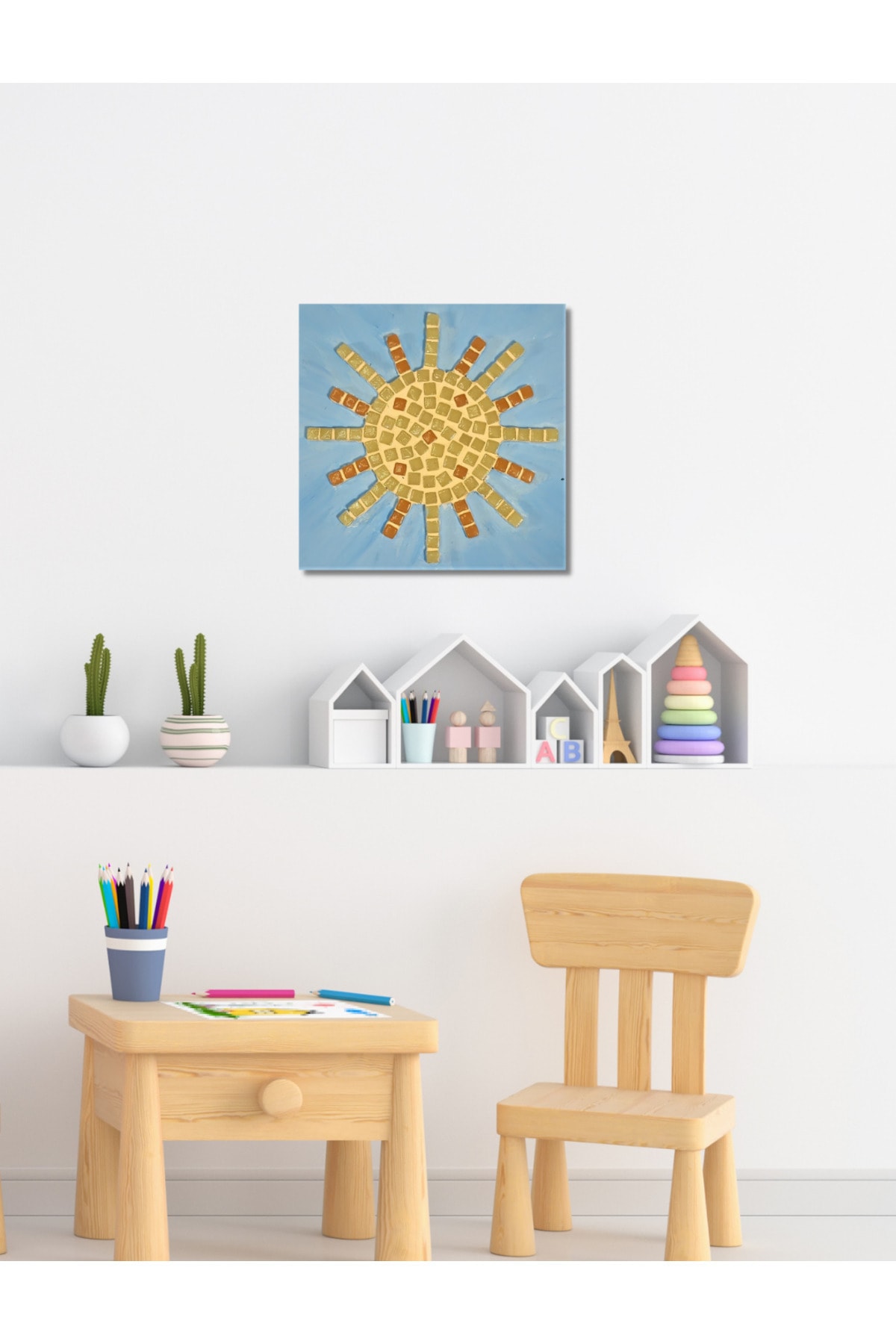 مجموعه موزاییک کودکان – آموزش مسیر و مهارت دست – اسباببازی آموزشی هنری (آفتابی)