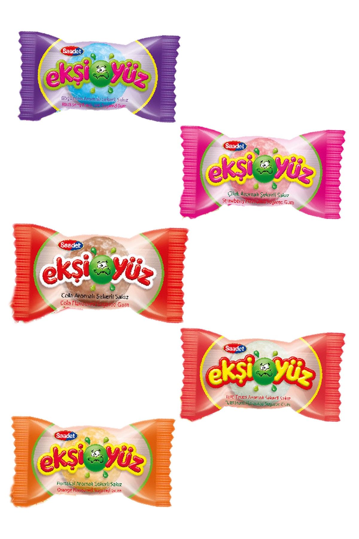 SAADET-Sour face flavored gum with sugar 6