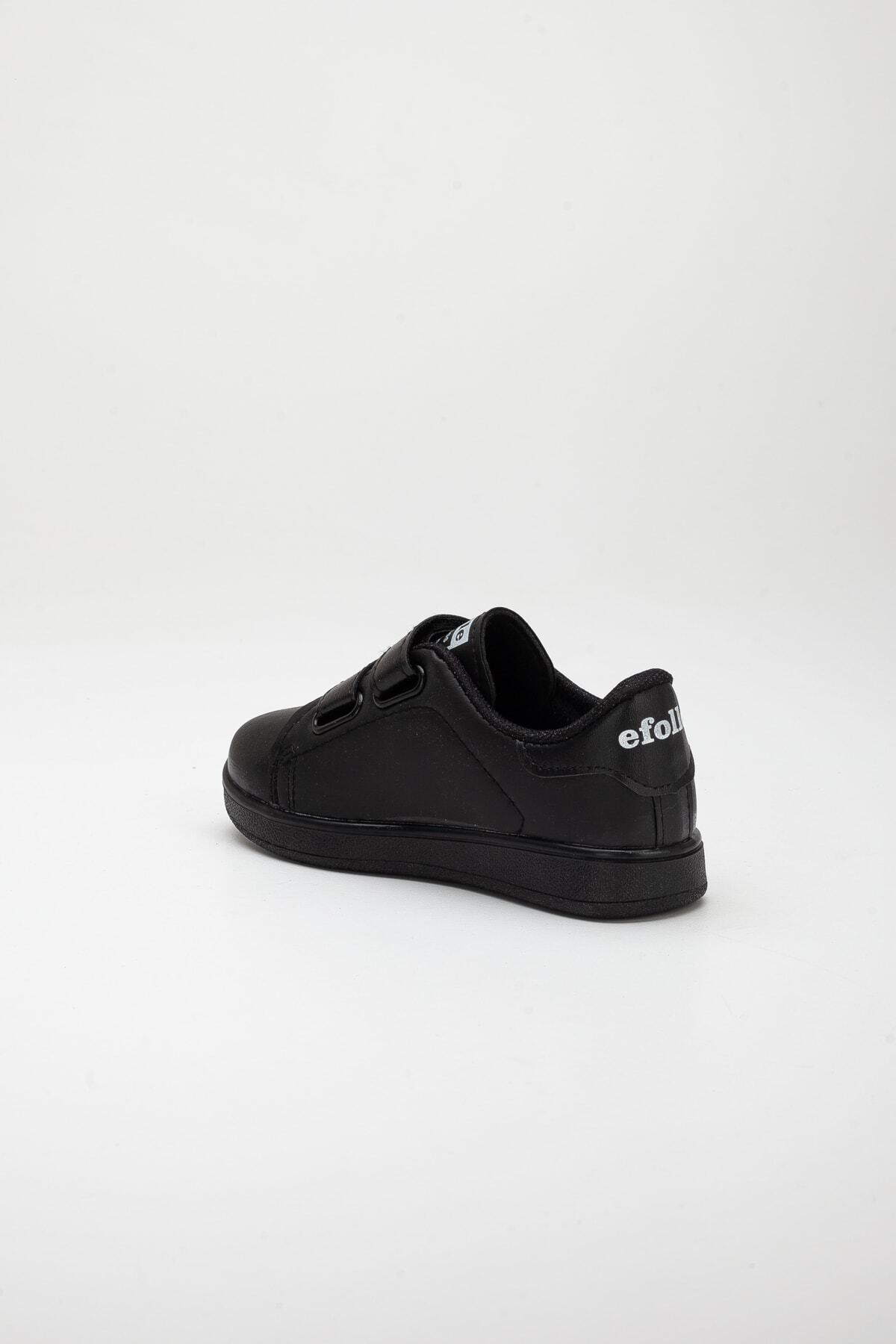 BOUIS Çocuk Unisex Siyah Beyaz 4 Band Cırtlı Rahat Nefes Alır Günlük Şık Spor Ayakkabı Sneaker fotoğrafı 6 (önizleme)