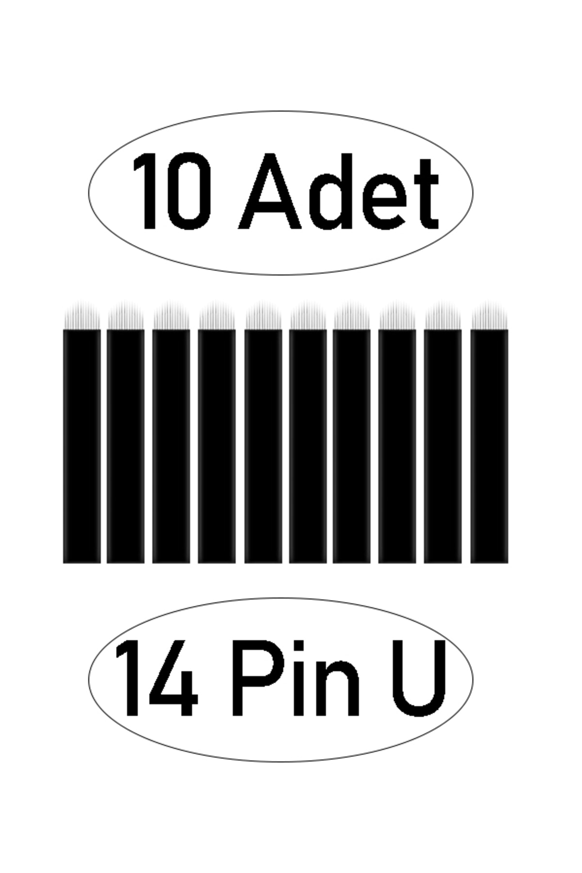 ARMONİKONYA 10 Adet 14 Pin U Siyah Microblading Kalıcı Makyaj Için 0,18 mm Microblading Iğne Kalıcı Kaş iğne