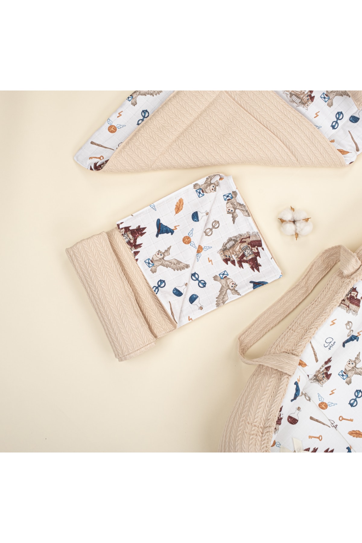 Yunikobaby 18 Parça Set - Sütlü Kahve Örgü - Harry - Puset Seti,babynest,emzirme Önlüğü Ve Yastığı,alt Açma Mat fotoğrafı 5 (önizleme)