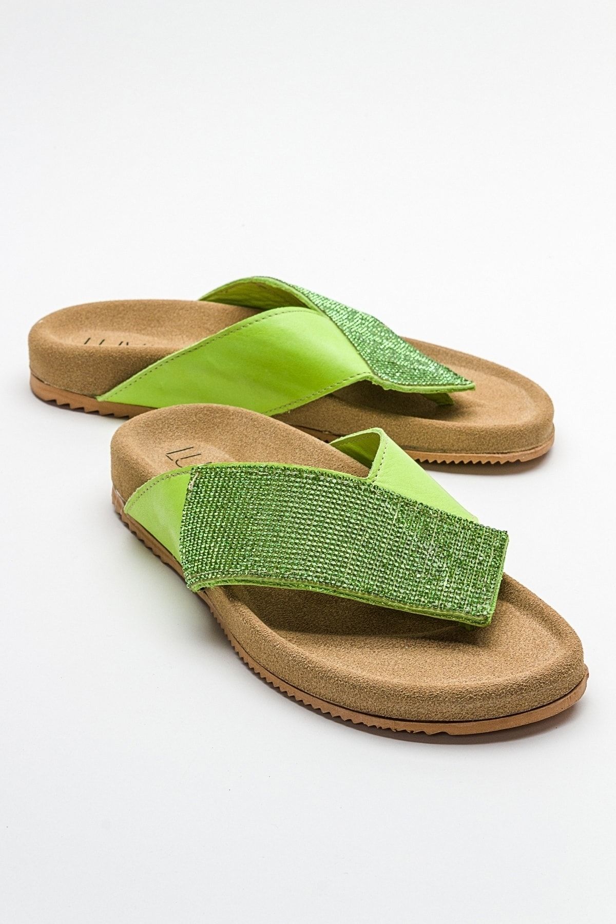 Green flip flops online