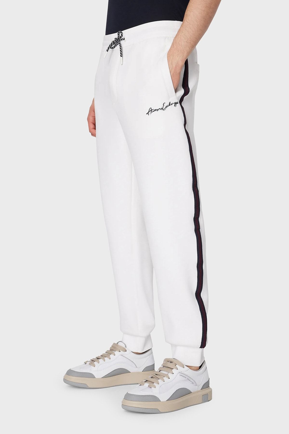 شلوار سفید مردانه پنبه متصل به طور منظم ورزشی 6rzpld zjzgz 1116 Armani Exchange