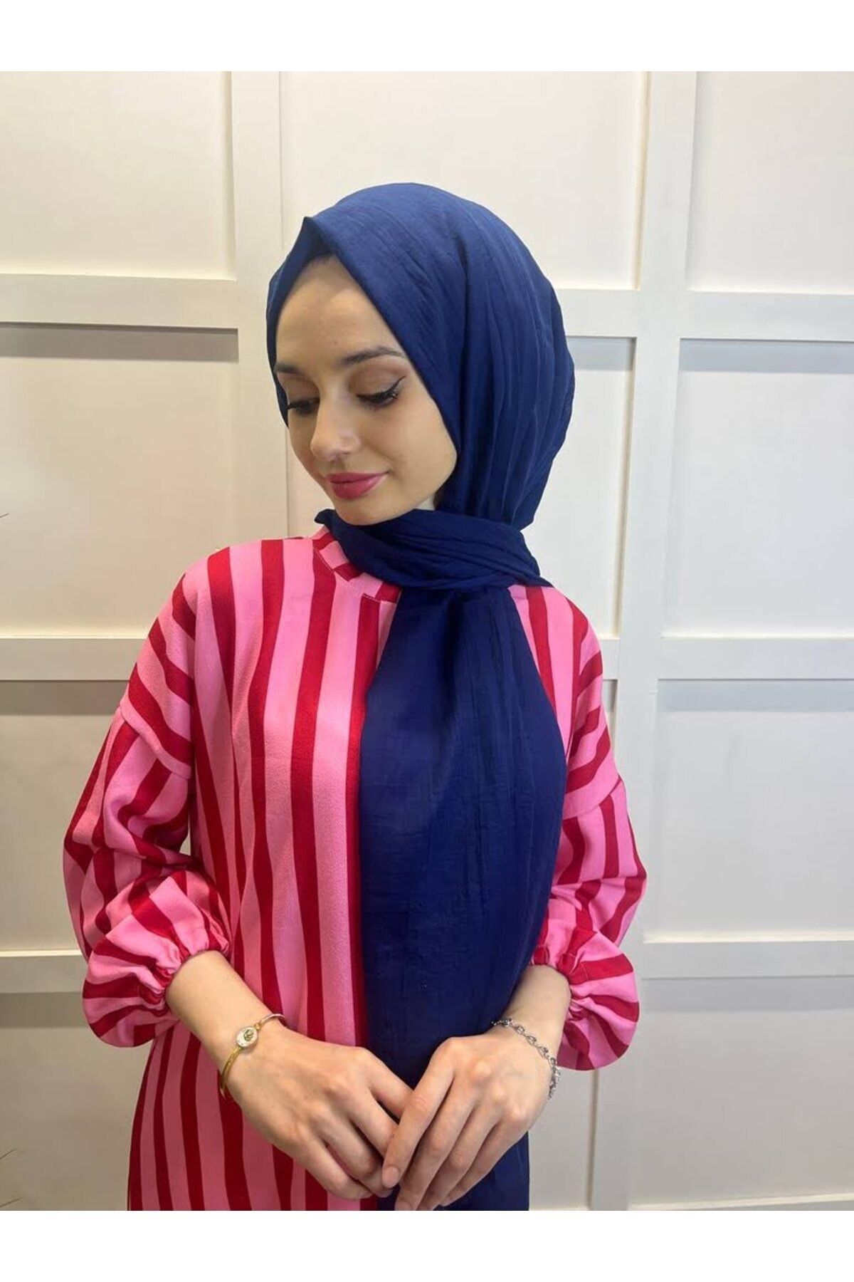 Navy cotton scarf deals