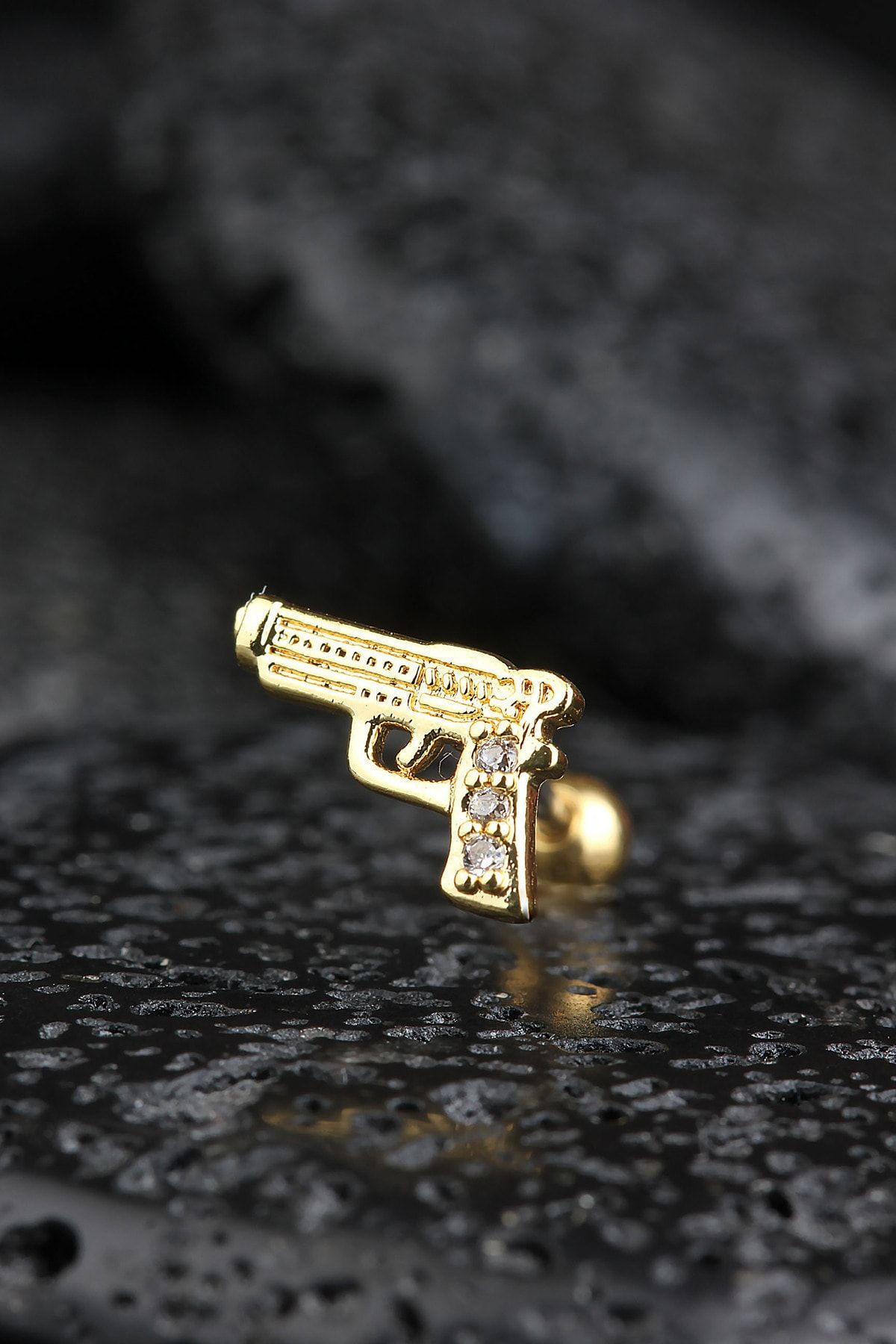 Gold gun earrings best sale