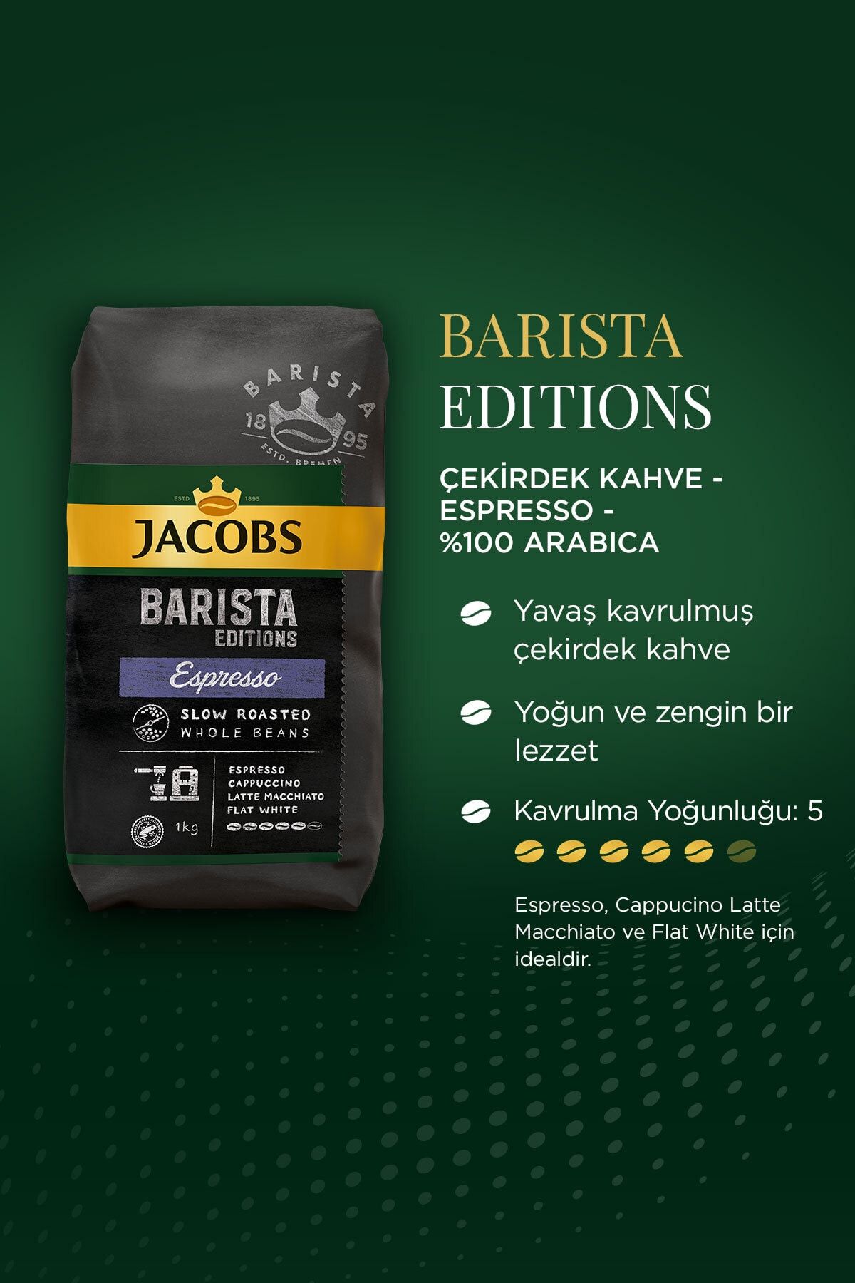 Jacobs Barista Editions Çekirdek Kahve %100 Arabica Espresso 1 Kg X 2 Paket  Fiyatı, Yorumları - Trendyol