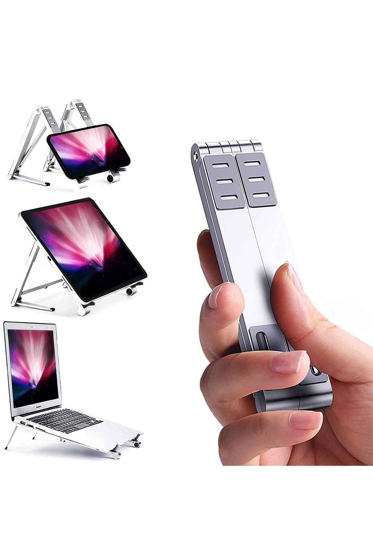 KLASİST 3 IN 1 Mini folding laptop Notebook stand mobile phone Tablet stand  aluminum alloy NEW - Trendyol