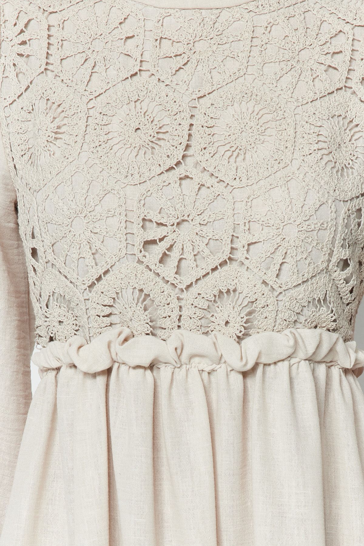 Trendyol Modest-Stone Guipure/Fisto Detail Woven Dress Tctaw24Eb00110 2