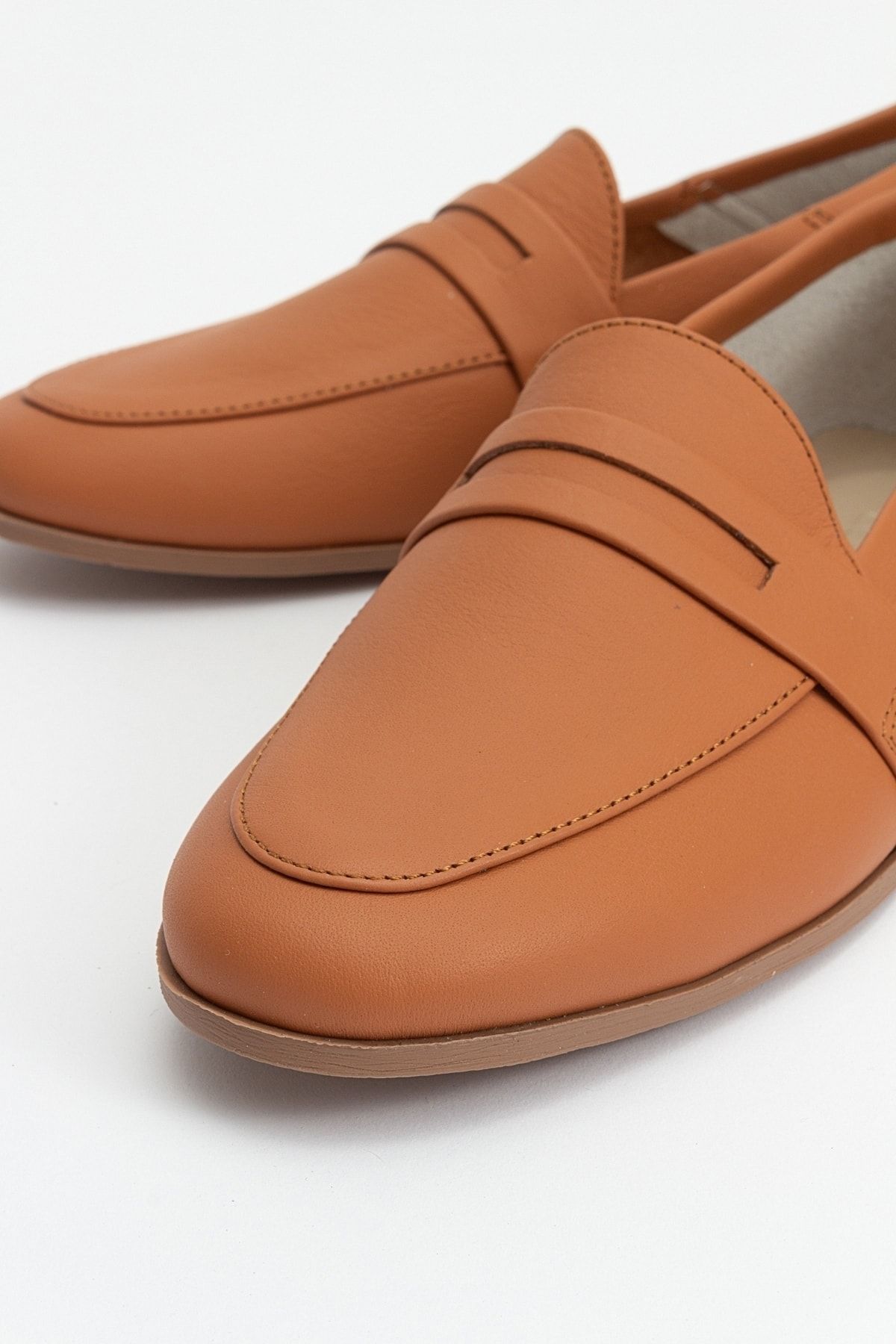 لوفر چند رنگ زنانه F05 Taba Skin کفش های صاف چرمی واقعی luvishoes