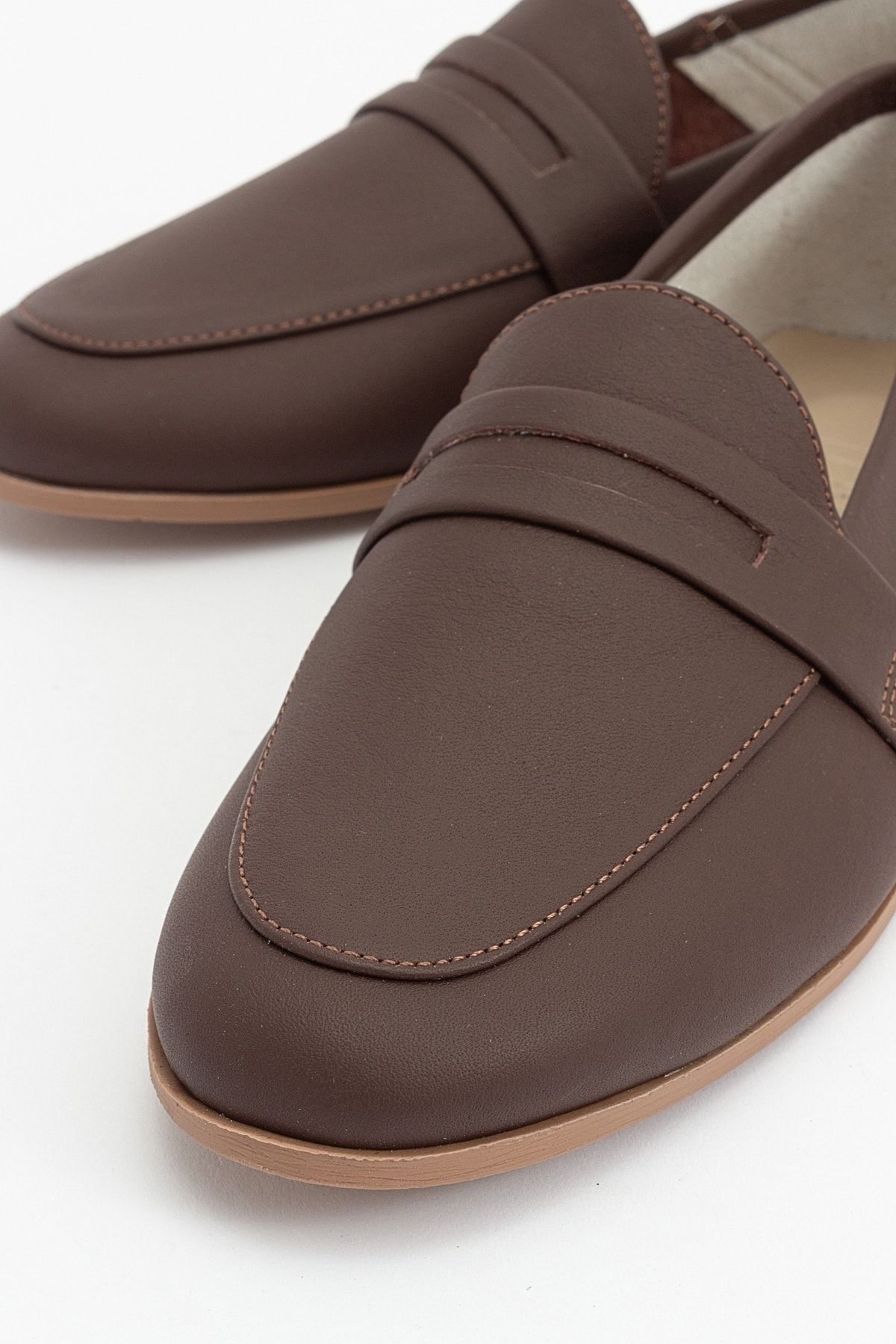 لوفر چند رنگ زنانه پوست قهوه F05 کفش های صاف چرمی واقعی luvishoes