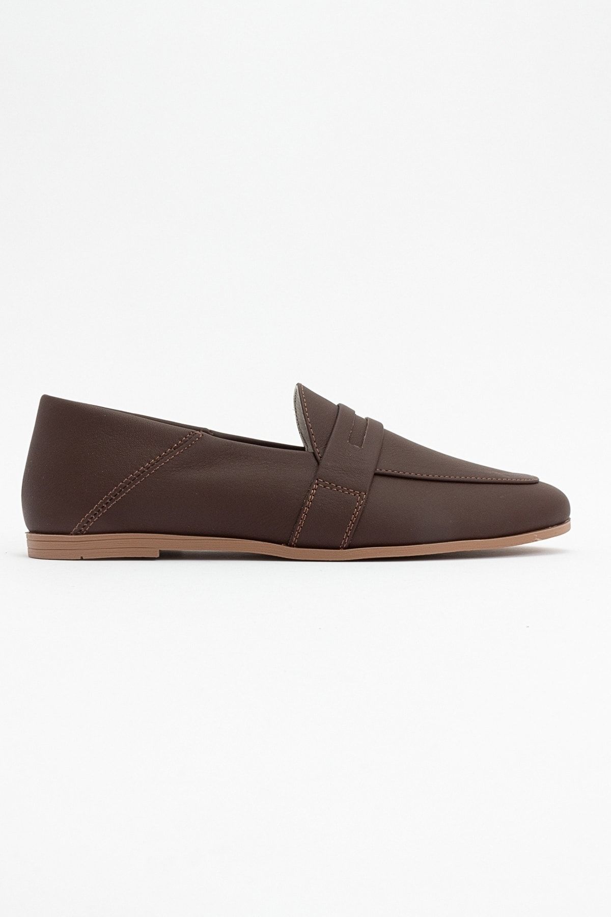 لوفر چند رنگ زنانه پوست قهوه F05 کفش های صاف چرمی واقعی luvishoes