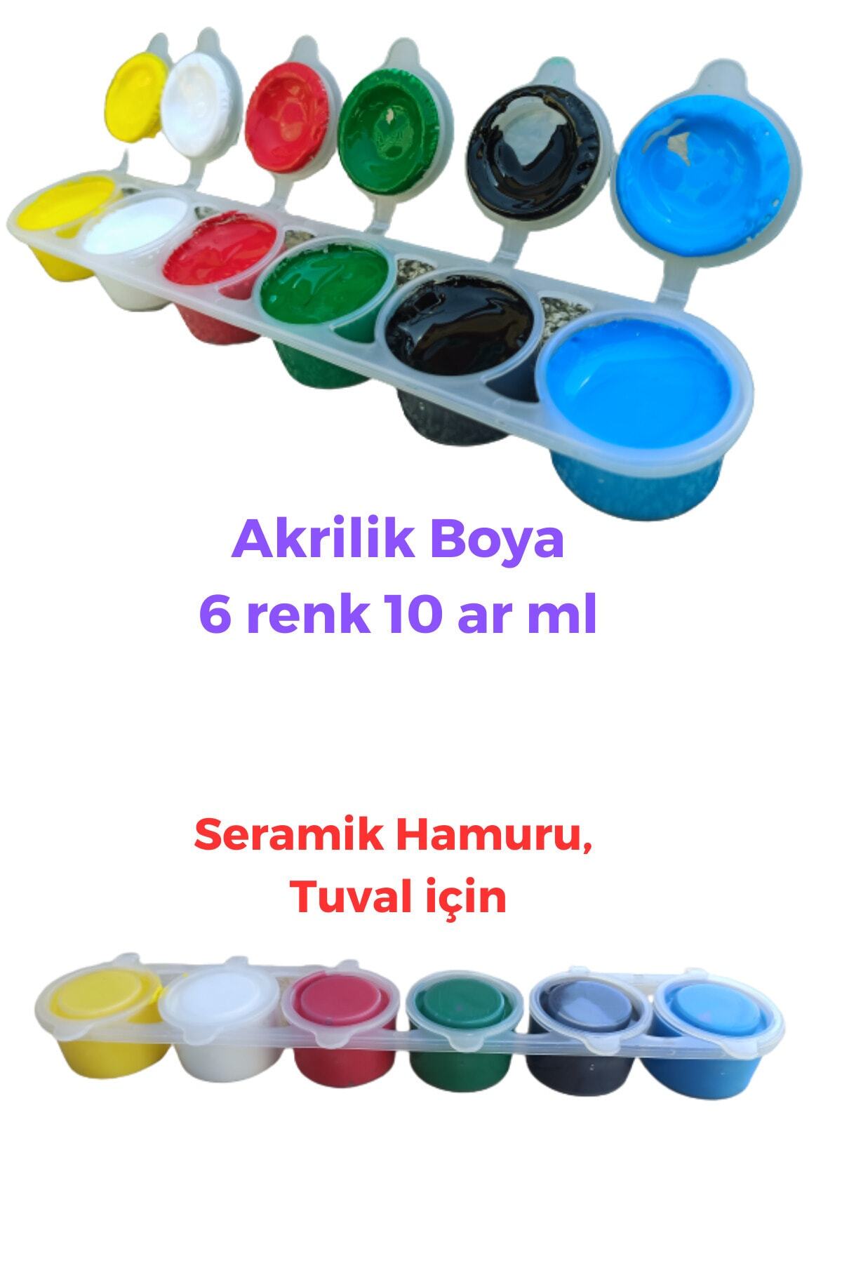 Akrilik Boya 6 Renkli, Seramik Hamuru, Resim Seti, Kil Çamuru Için Acrylic Paint
