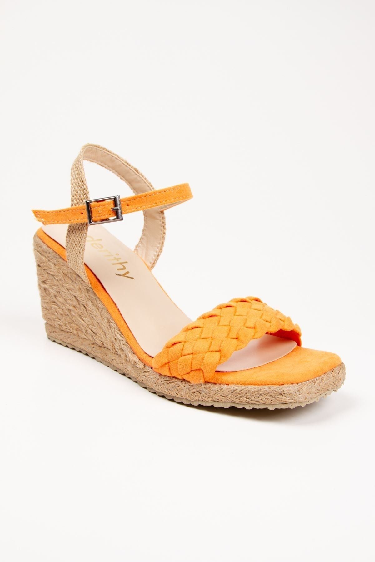 derithy-حذاء صندل صيفي بكعب عريض ملفوف حصريًا من Wicker Jut -dsr0303-orange 4