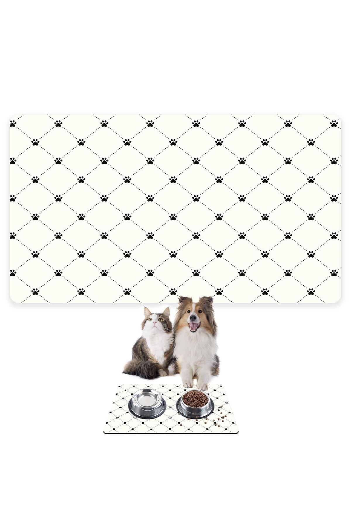 Monnhein Mama Ve Su Evcil Hayvan Beslenme Matı, Kolay Temizlenir, Su Geçirmez (50X35, MİNİ PATİ)