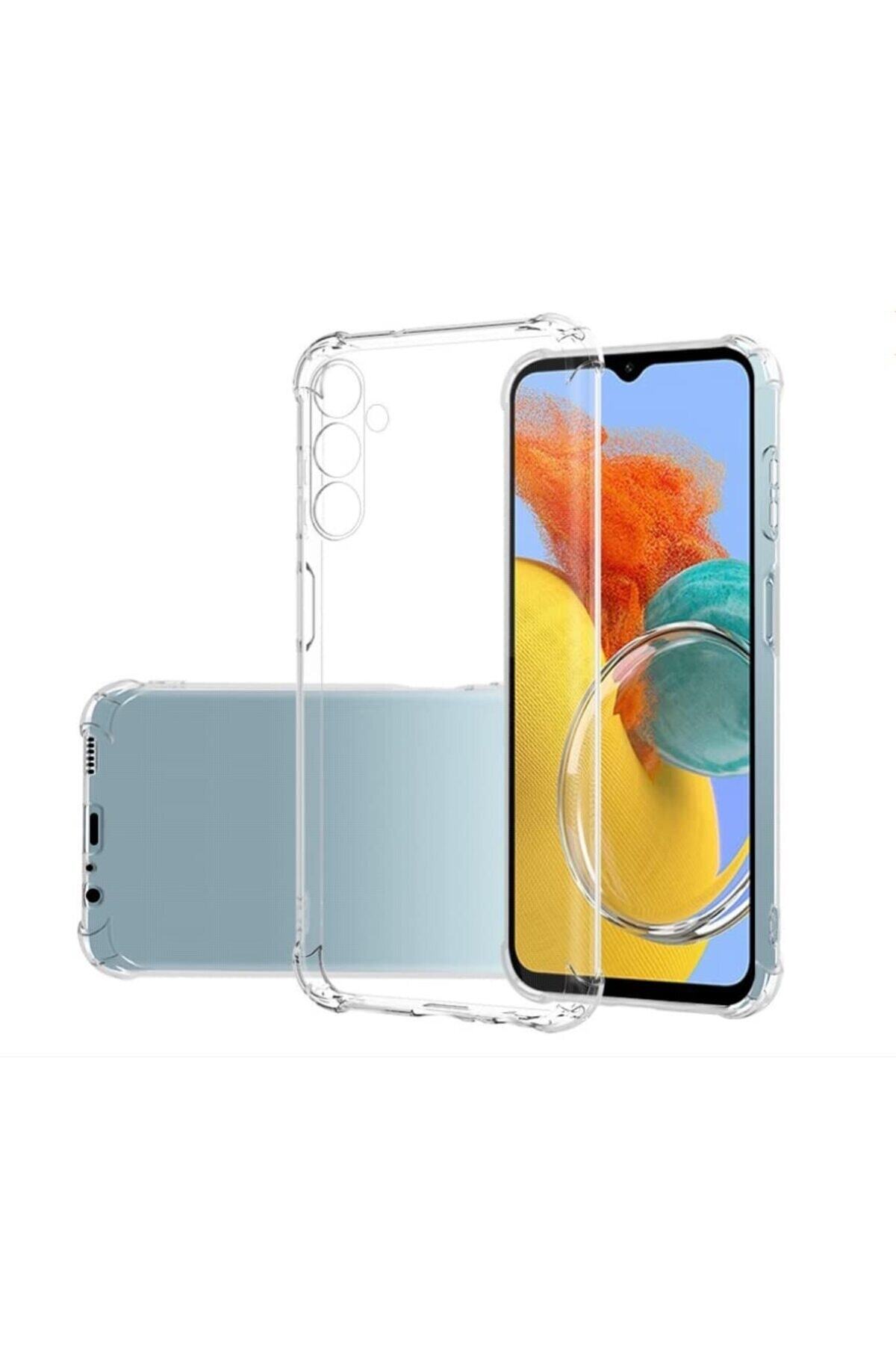 Samsung Galaxy M14 Kapak Kamera Korumalı Airbag Antishock Köşe Korumalı Şeffaf Silikon Kılıf