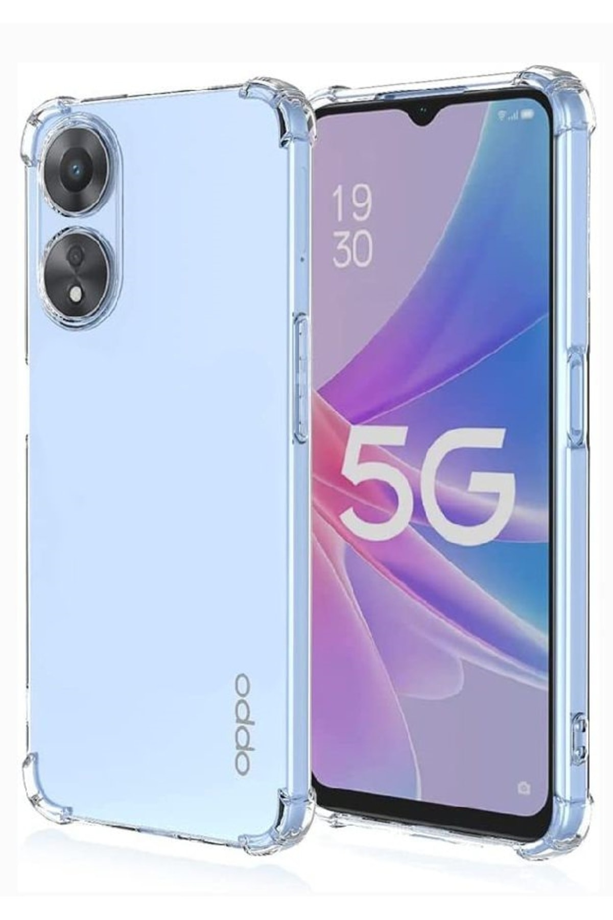 Oppo A58 Kapak Kamera Korumalı Airbag Antishock Köşe Korumalı Şeffaf Silikon Kılıf