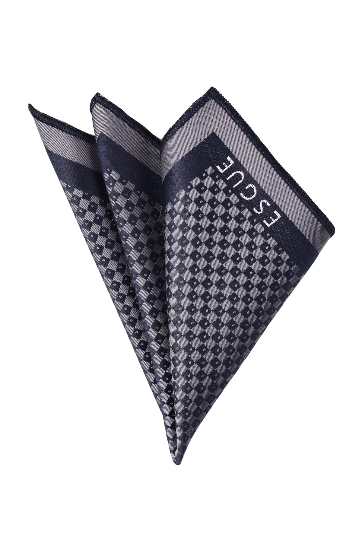  دستمال جیبی طرح‌دار خاکستری و سرمه‌ای