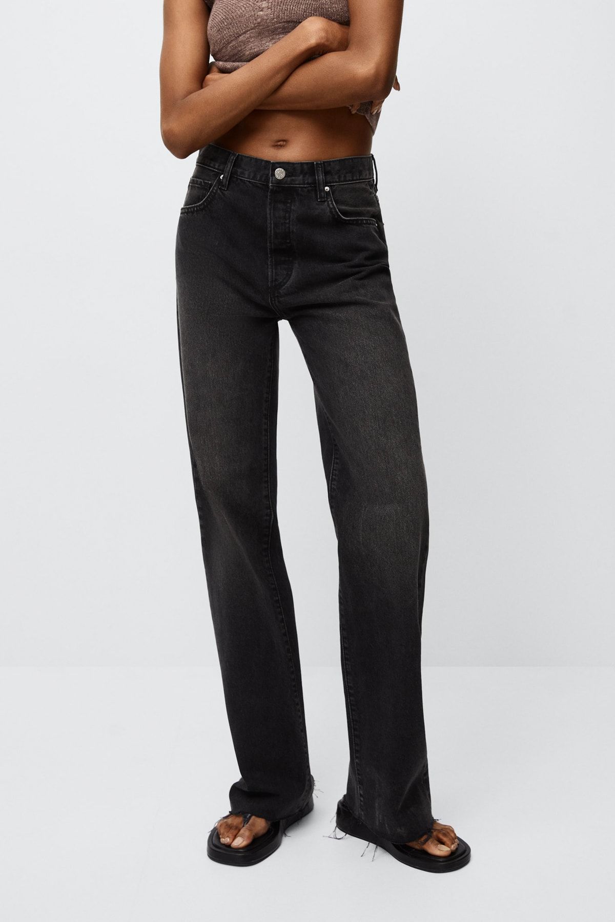 MANGO Jeans Black Straight Trendyol