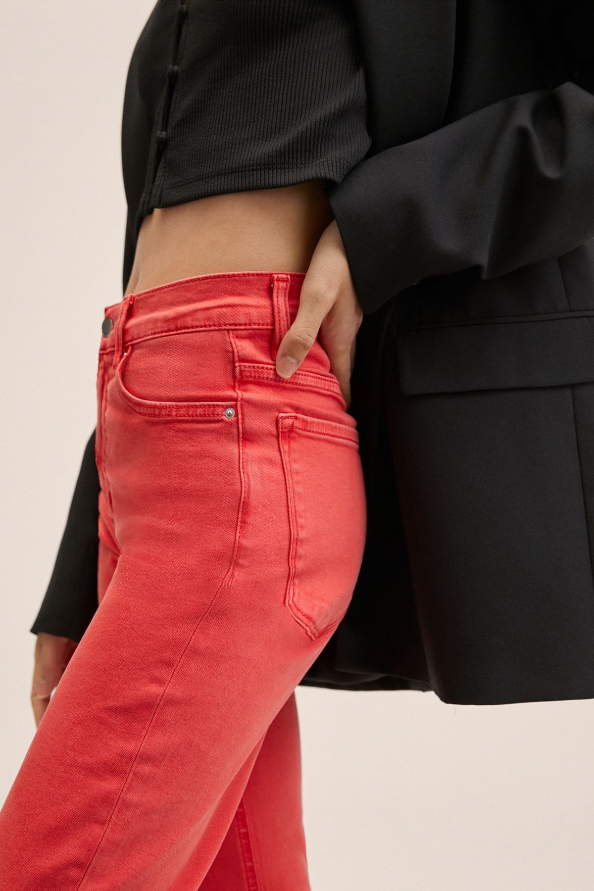 Red best sale mango jeans