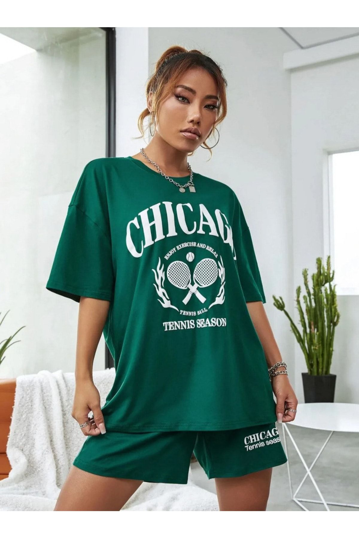Adidas chicago on sale t shirt yeşil