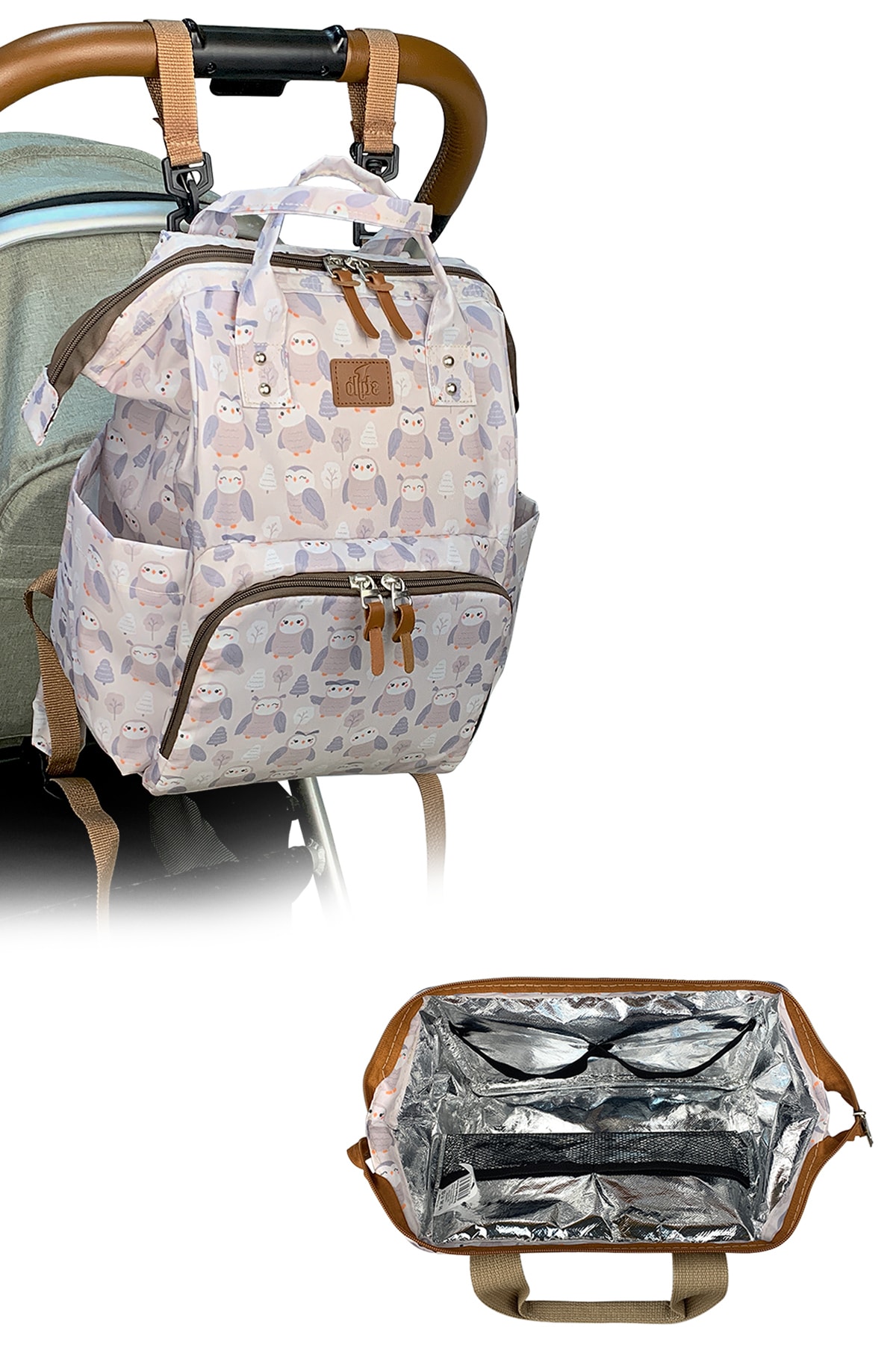 Stylo Paris Anne Bebek Bakım Çantası ve Isı Yalıtımlı Beach Bag Termos Çanta-2'li Takım fotoğrafı 4 (önizleme)