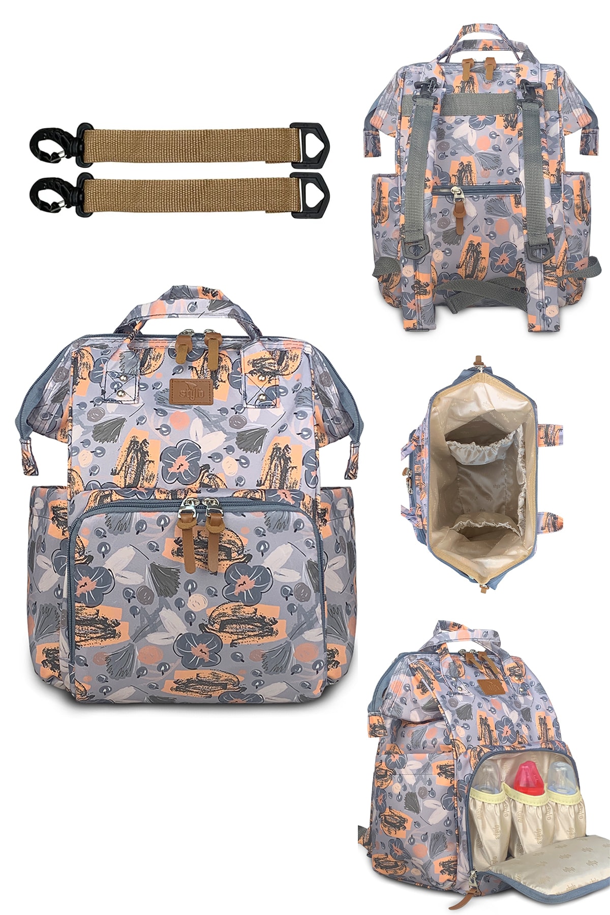 Stylo Paris Anne Bebek Bakım Çantası ve Isı Yalıtımlı Beach Bag Termos Çanta-2'li Takım fotoğrafı 5 (önizleme)