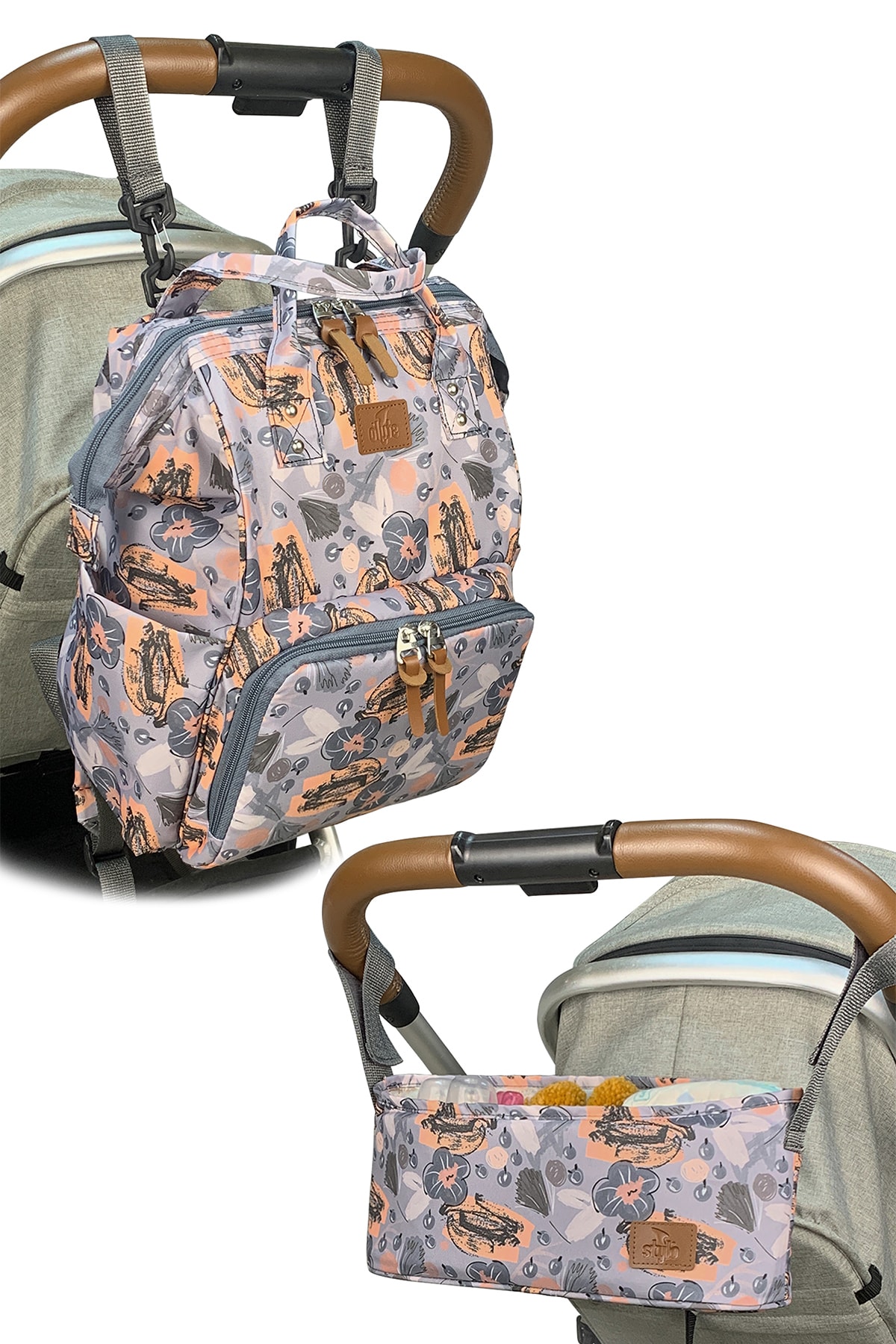 Stylo Paris Anne Bebek Bakım Çantası Ve Trip Bebek Arabası Çantası 2'li fotoğrafı 3 (önizleme)