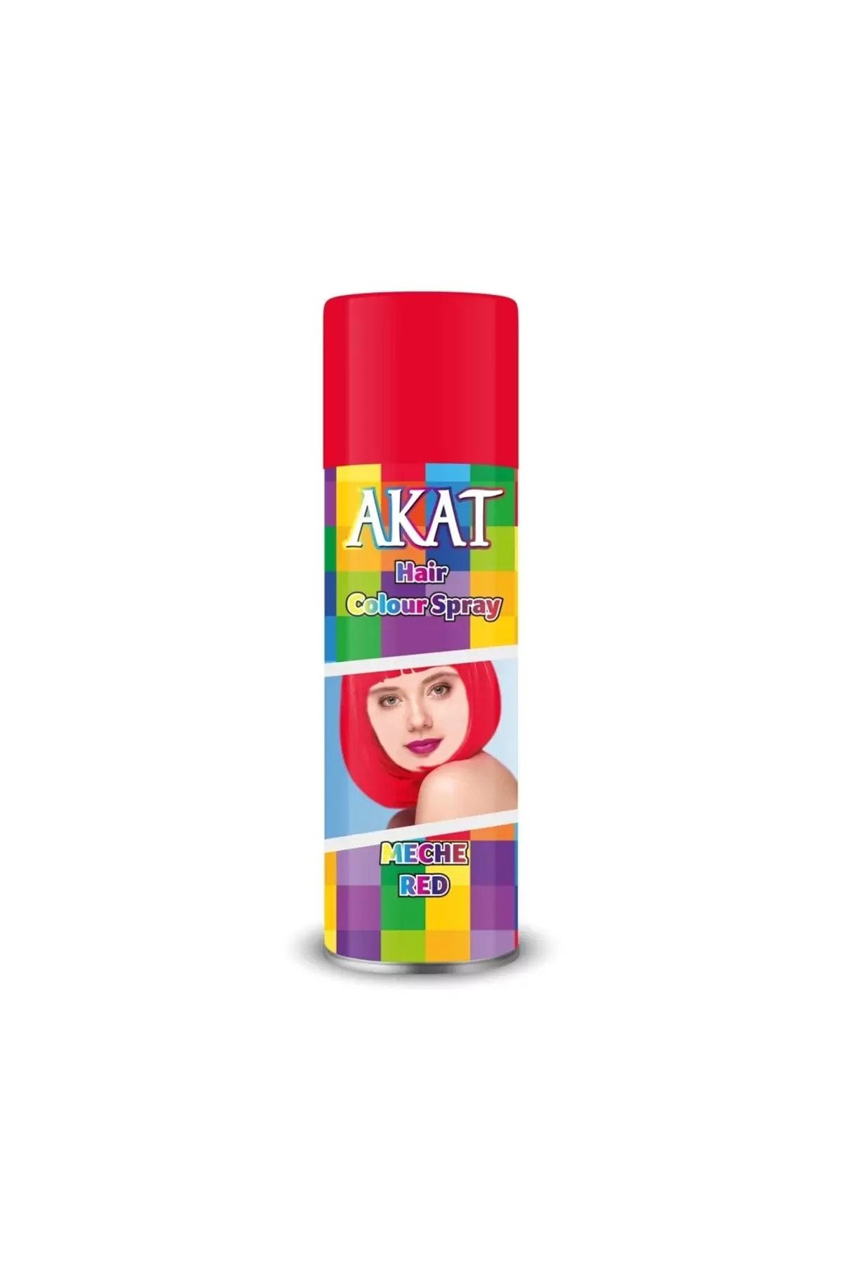 Akat Renkli Saç Spreyi / KIRMIZI 180 ml