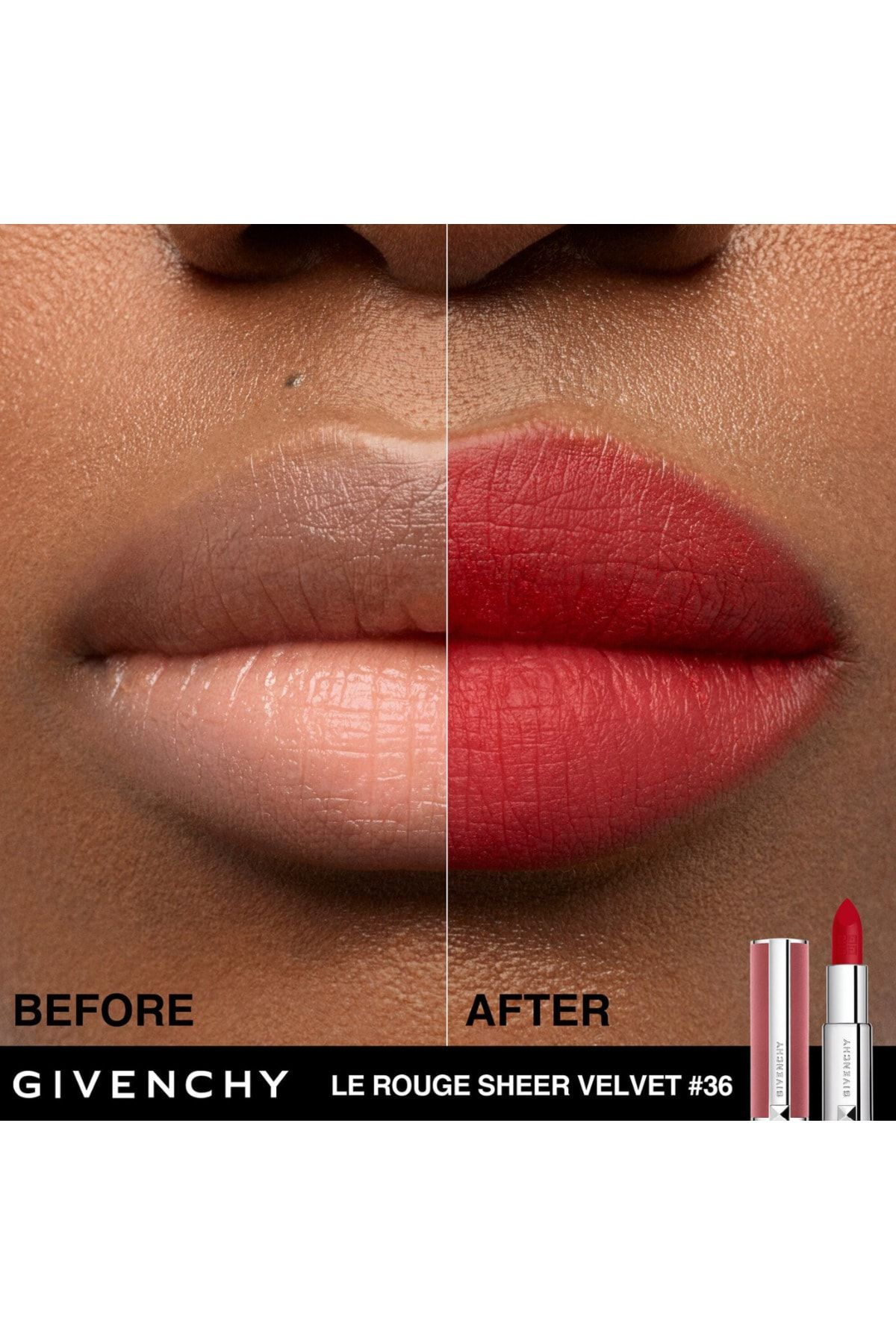 Givenchy رژ لب مات ولوت ولوت شفاف لو روژ