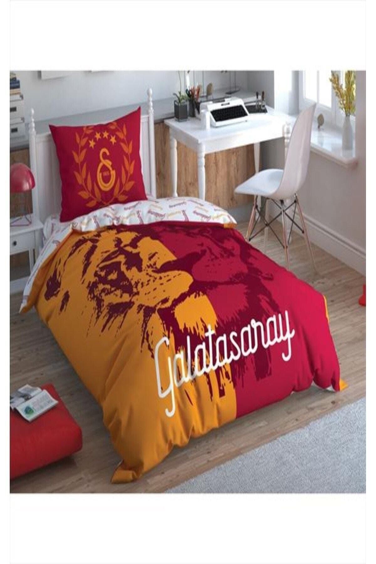 Taç Kırmızı Lisanslı Tek Kişilik Nevresim Takımı Galatasaray Aslan Logo  Fiyatı, Yorumları - Trendyol