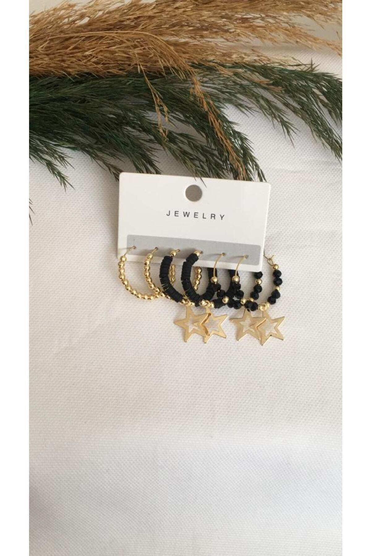 Black earring on sale set