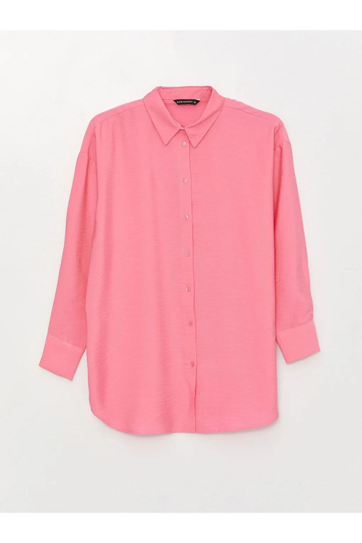 LC Waikiki-Tunica de dama oversize - guler camasa, uni, maneca lunga 2