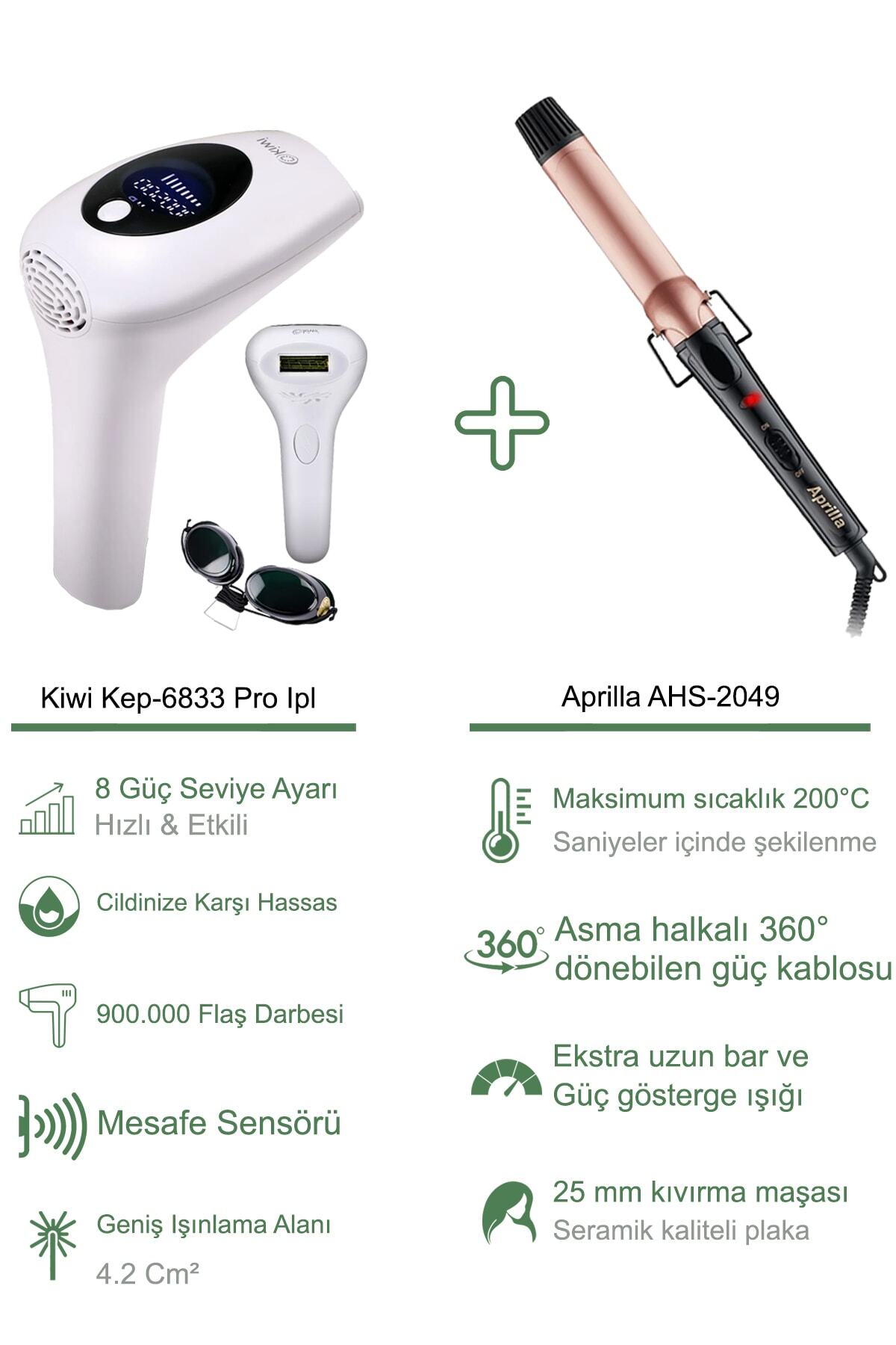 Kiwi Kep6833 Pro Ipl Lazer Epilasyon +Aprilla Profosyonel Seramik